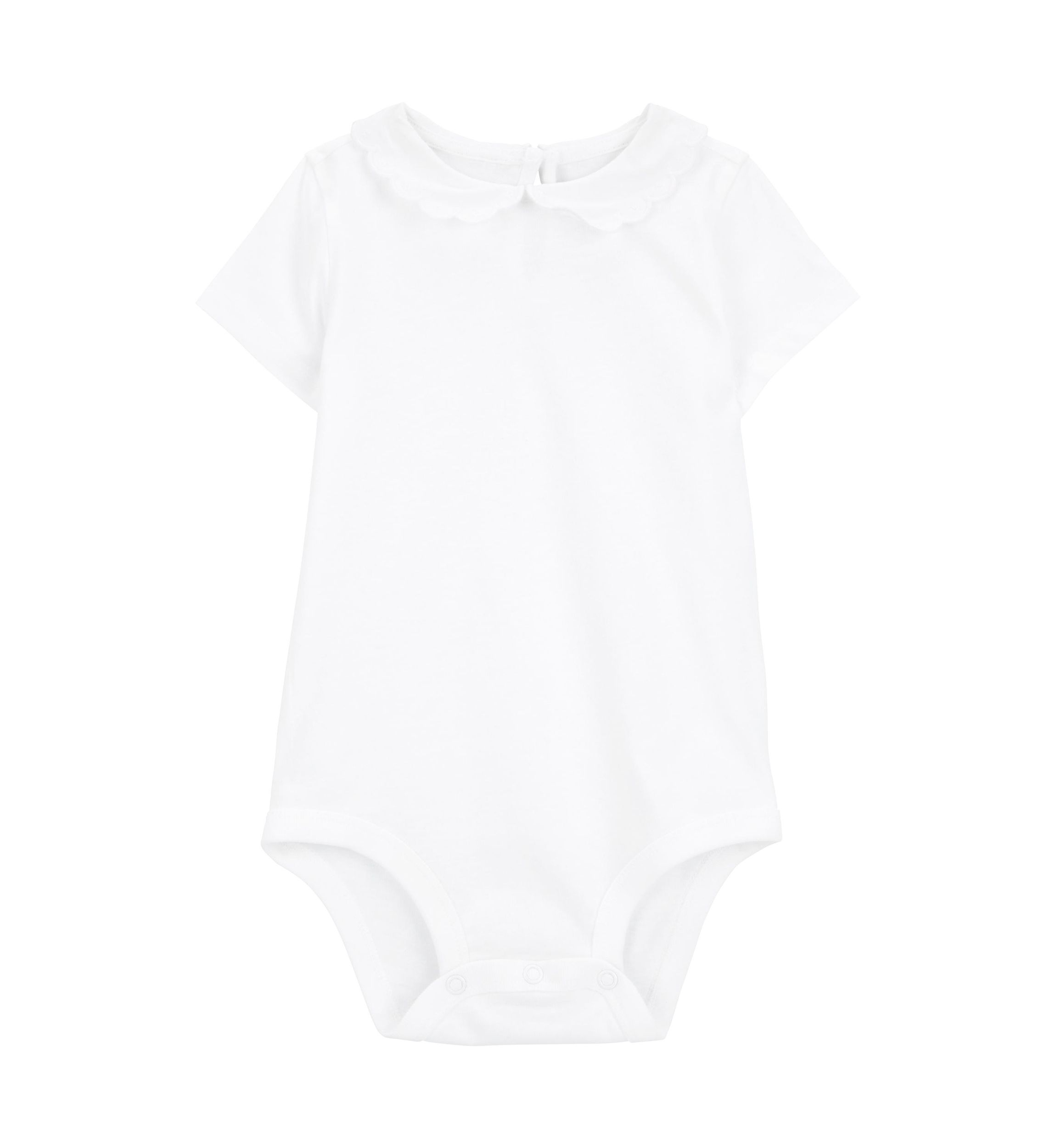 Baby Girls Short Sleeve Peter Pan Collar Bodysuit