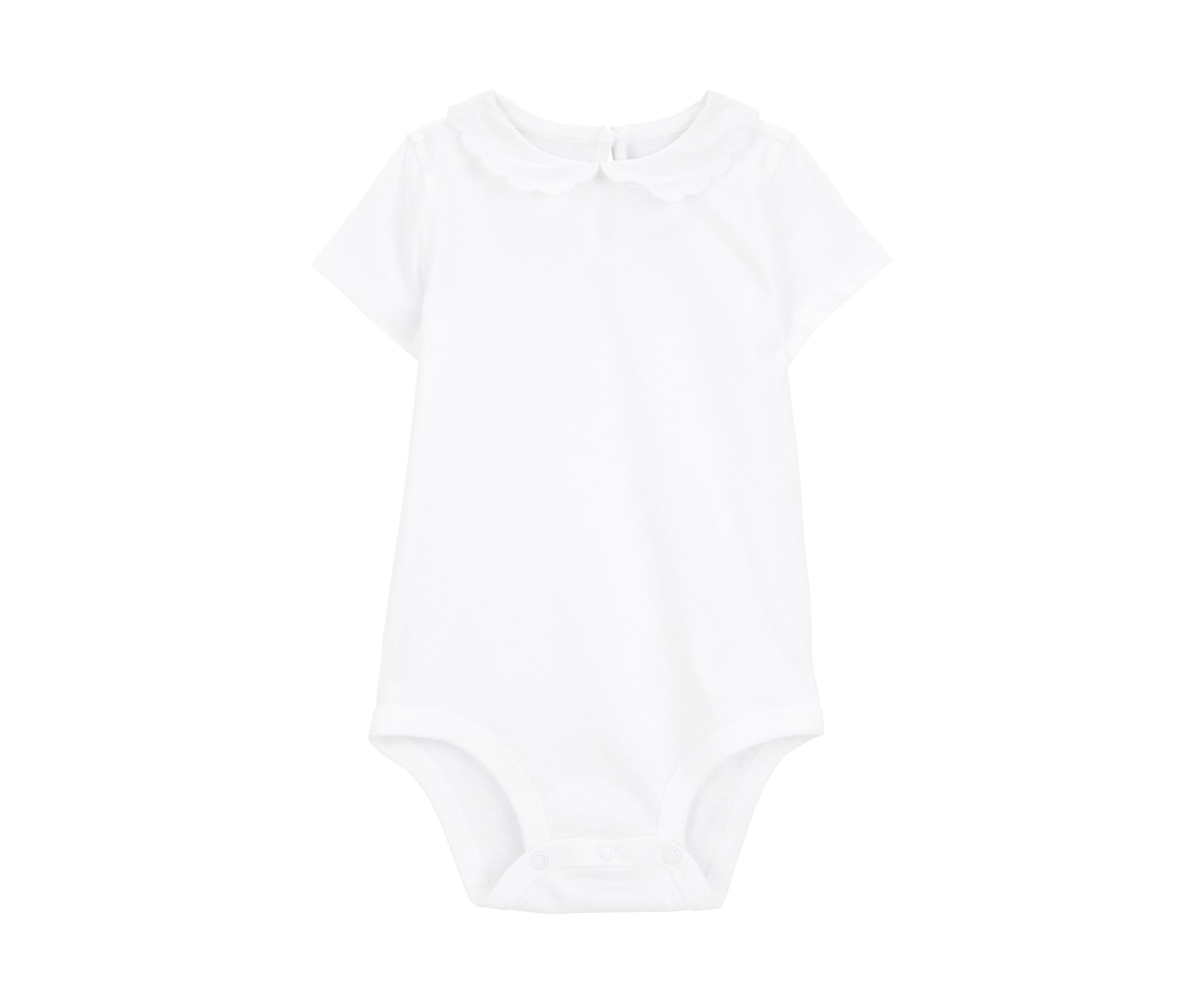 Baby Girls Short Sleeve Peter Pan Collar Bodysuit
