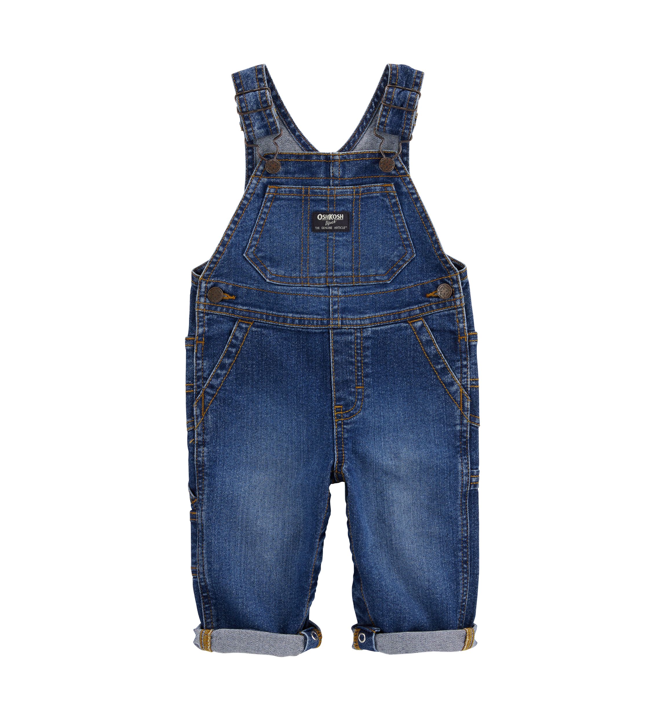 Baby Boys Stretch Denim Classic Overalls