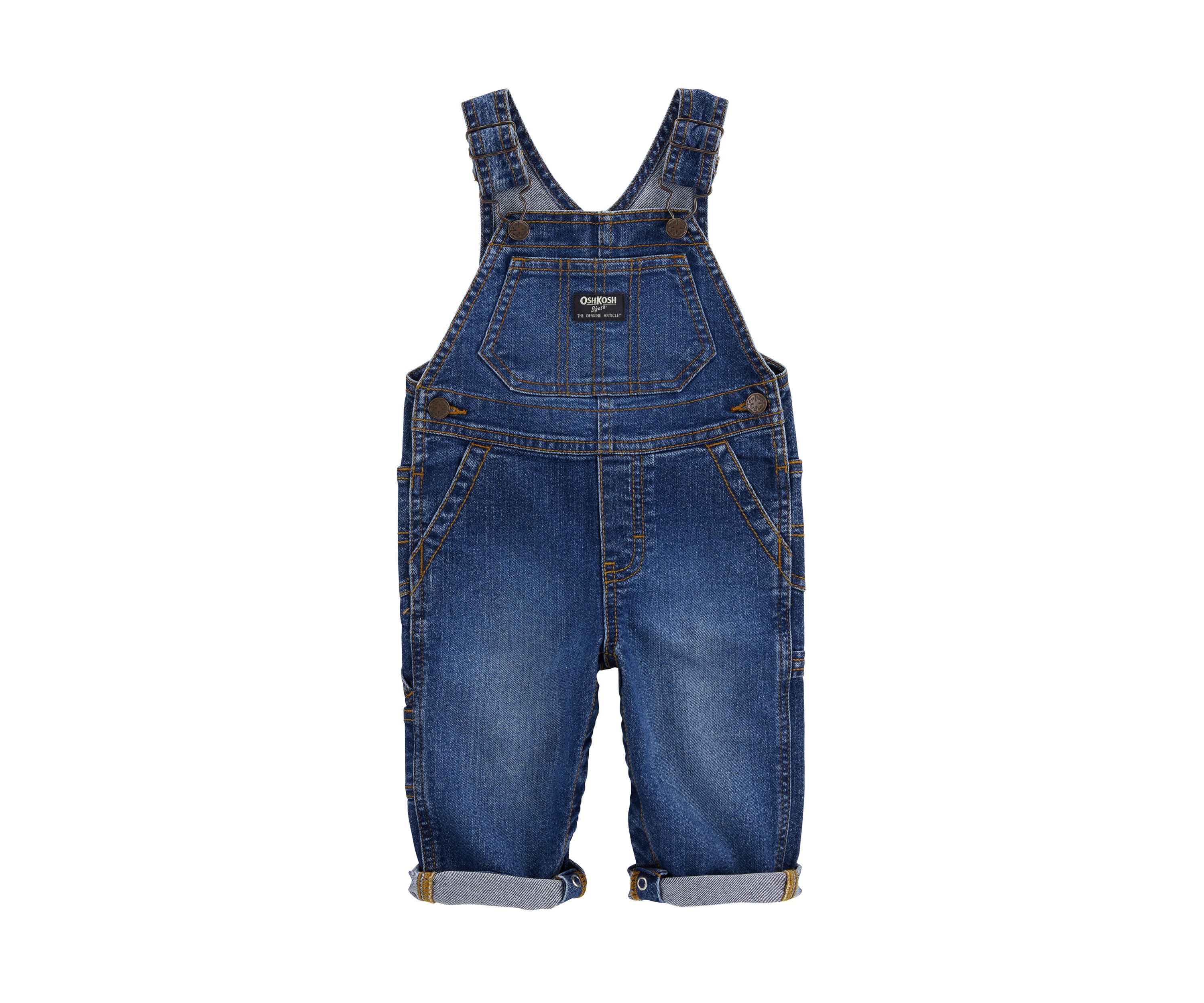Baby Boys Stretch Denim Classic Overalls
