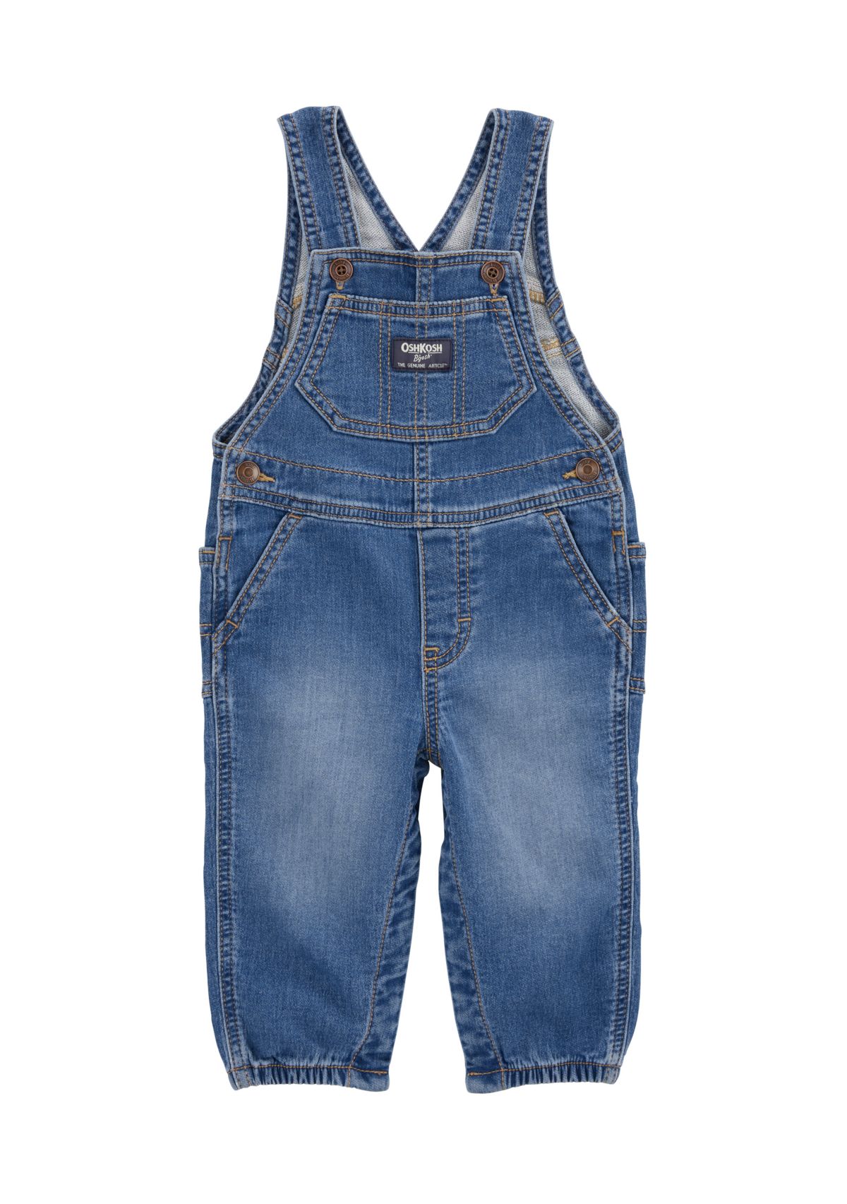 Baby Boys Knit-Like Denim Overalls