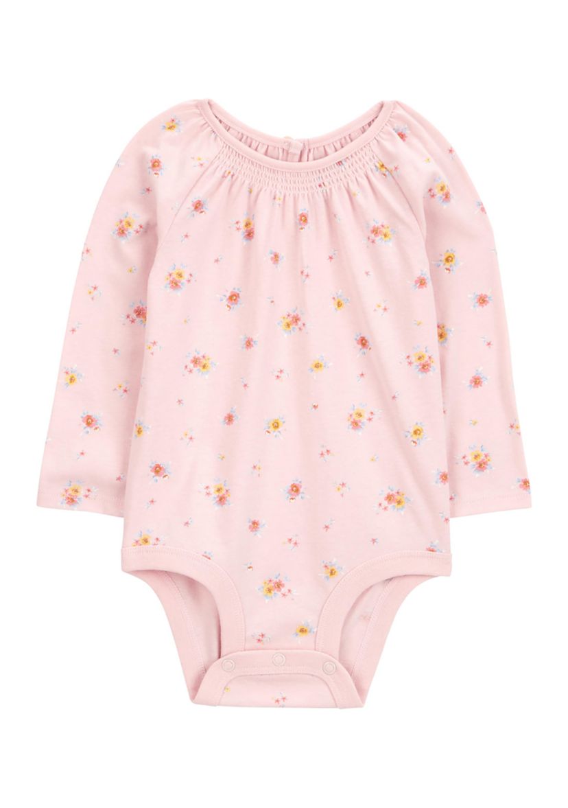 Baby Girls Long Sleeve Floral Knit Bodysuit