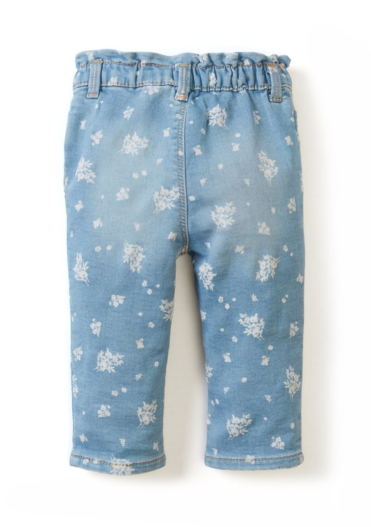 Baby Girls Printed Paperbag Jeans