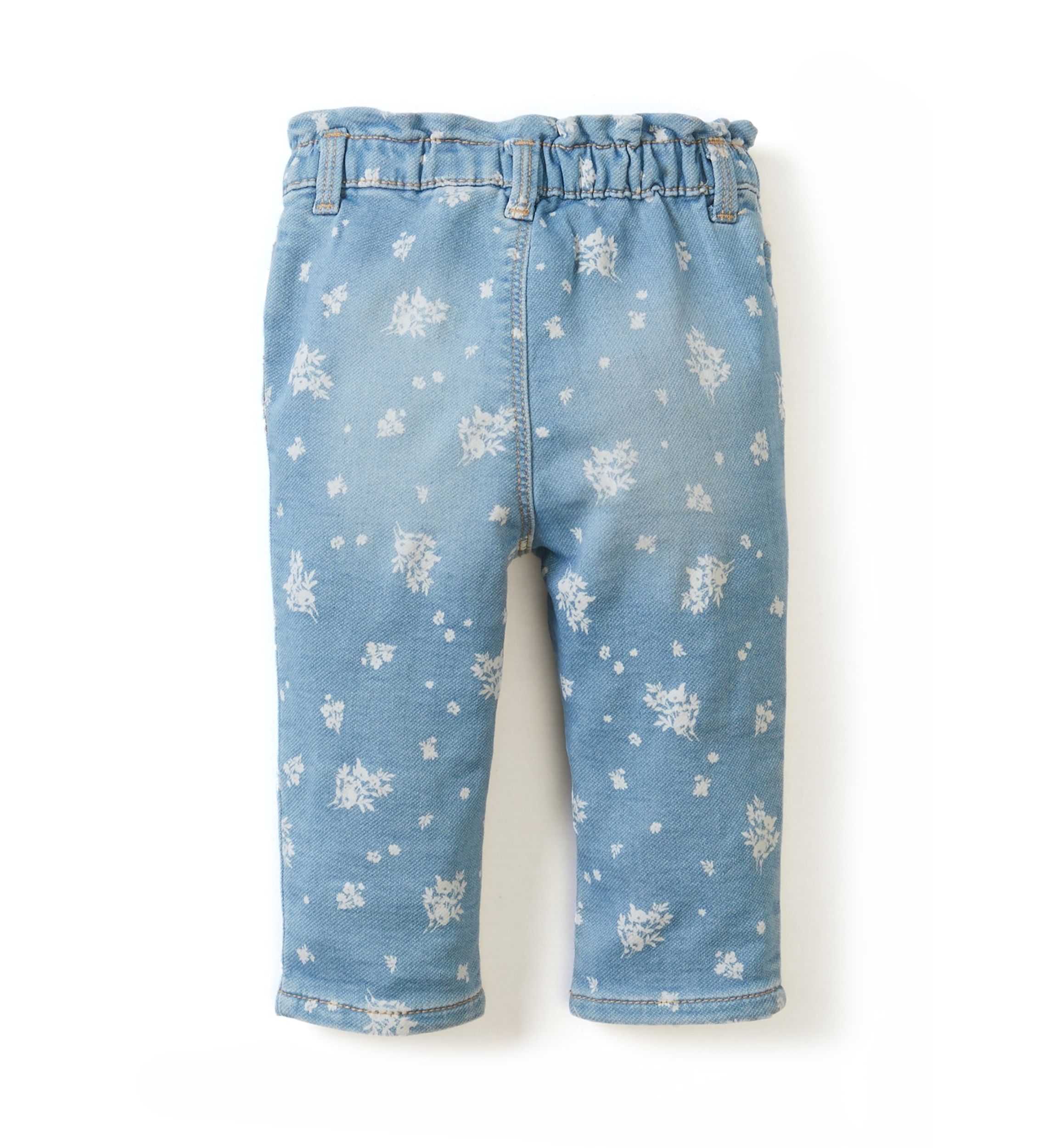 Baby Girls Printed Paperbag Jeans