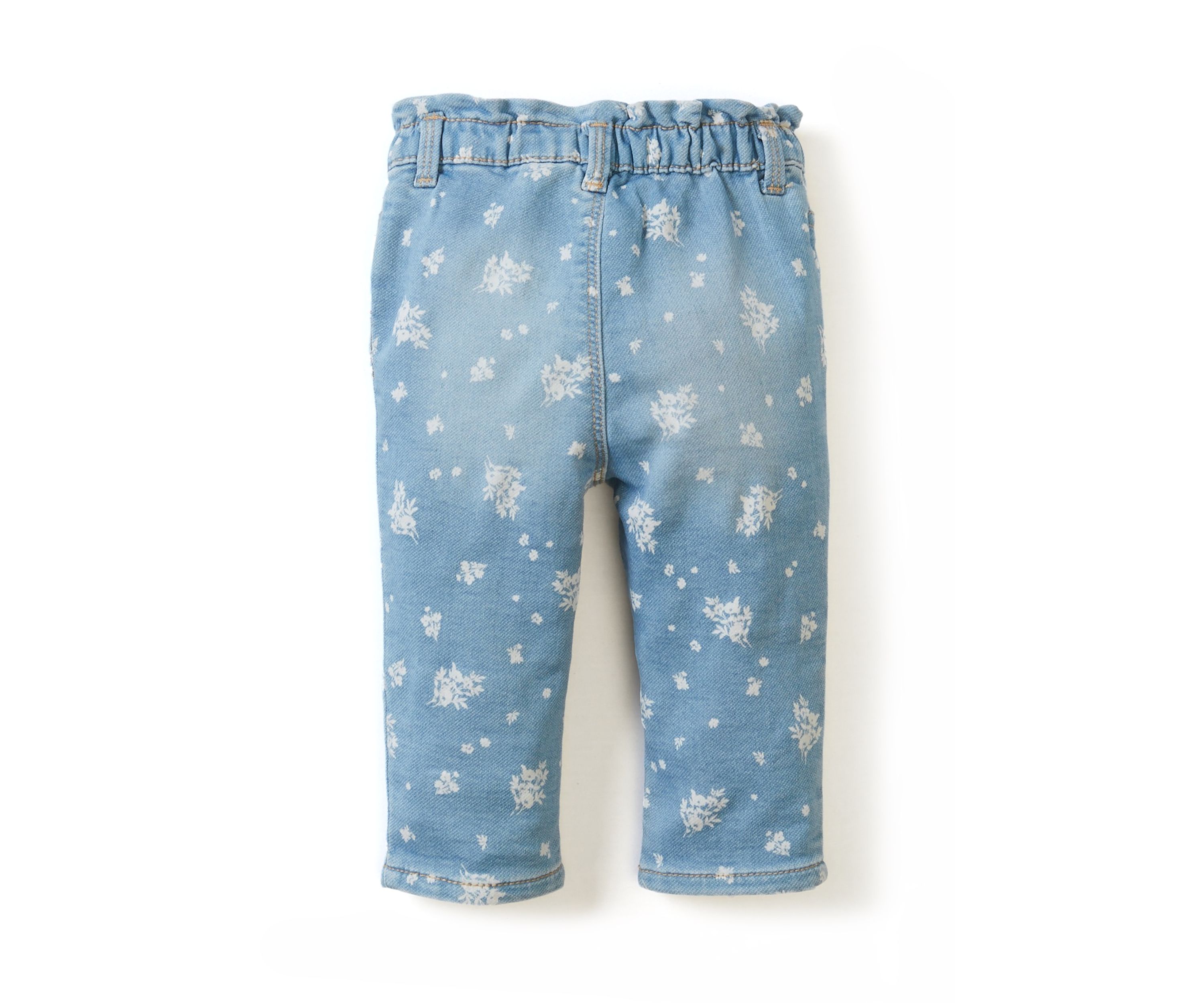 Baby Girls Printed Paperbag Jeans