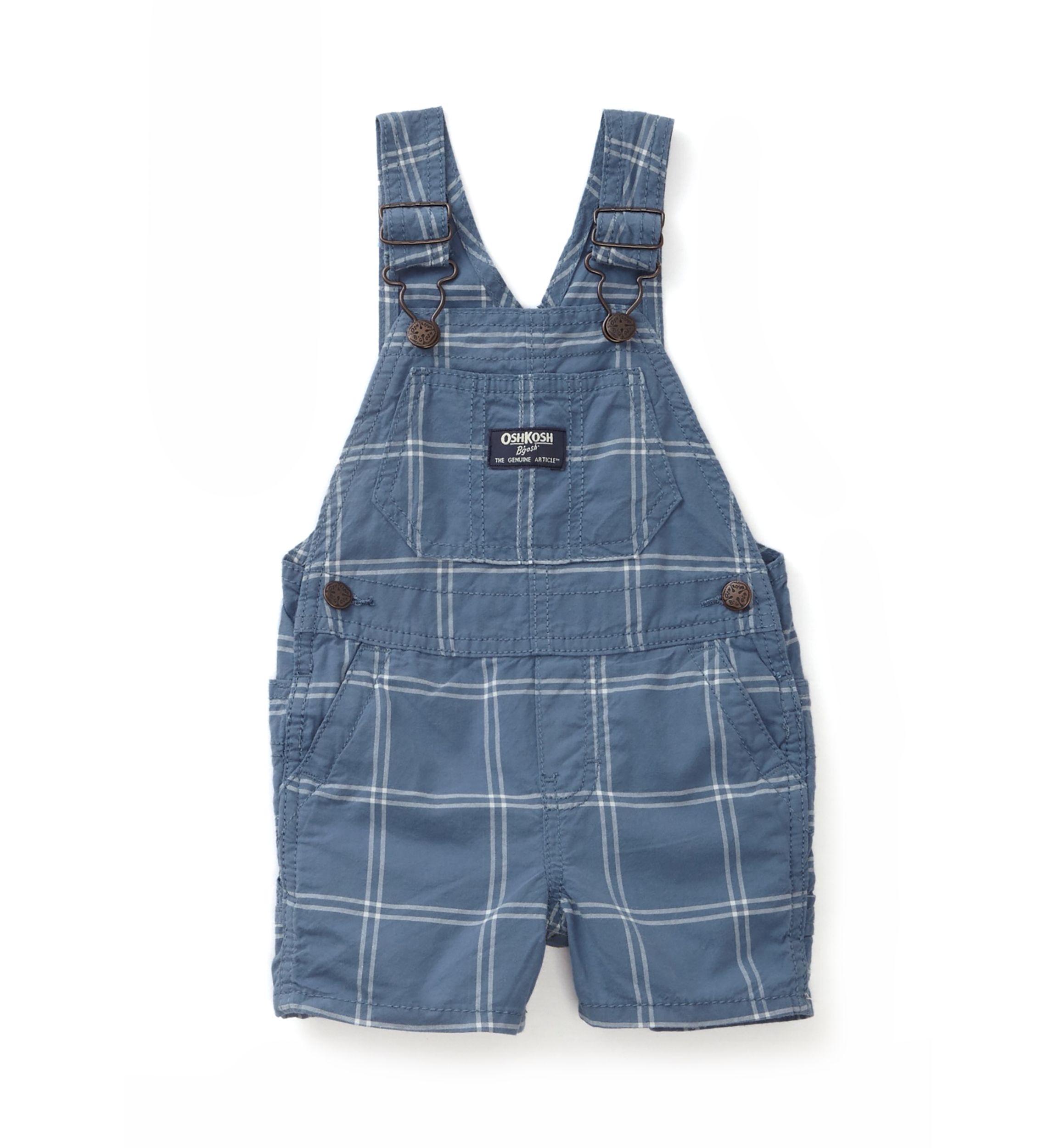 Baby Boys Windowpane Printed Woven Shortall