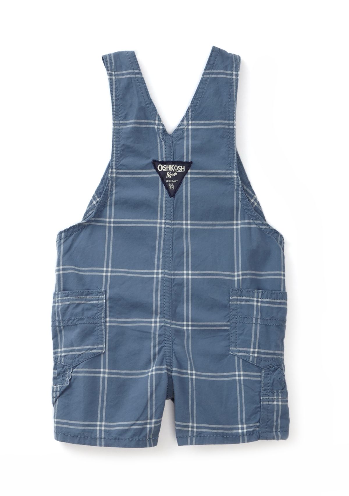 Baby Boys Windowpane Printed Woven Shortall