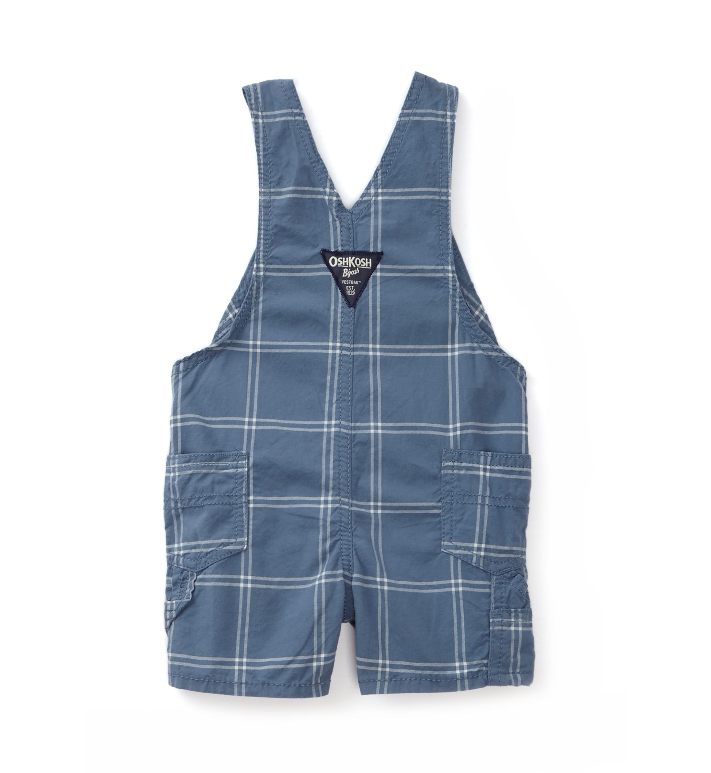 Baby Boys Windowpane Printed Woven Shortall