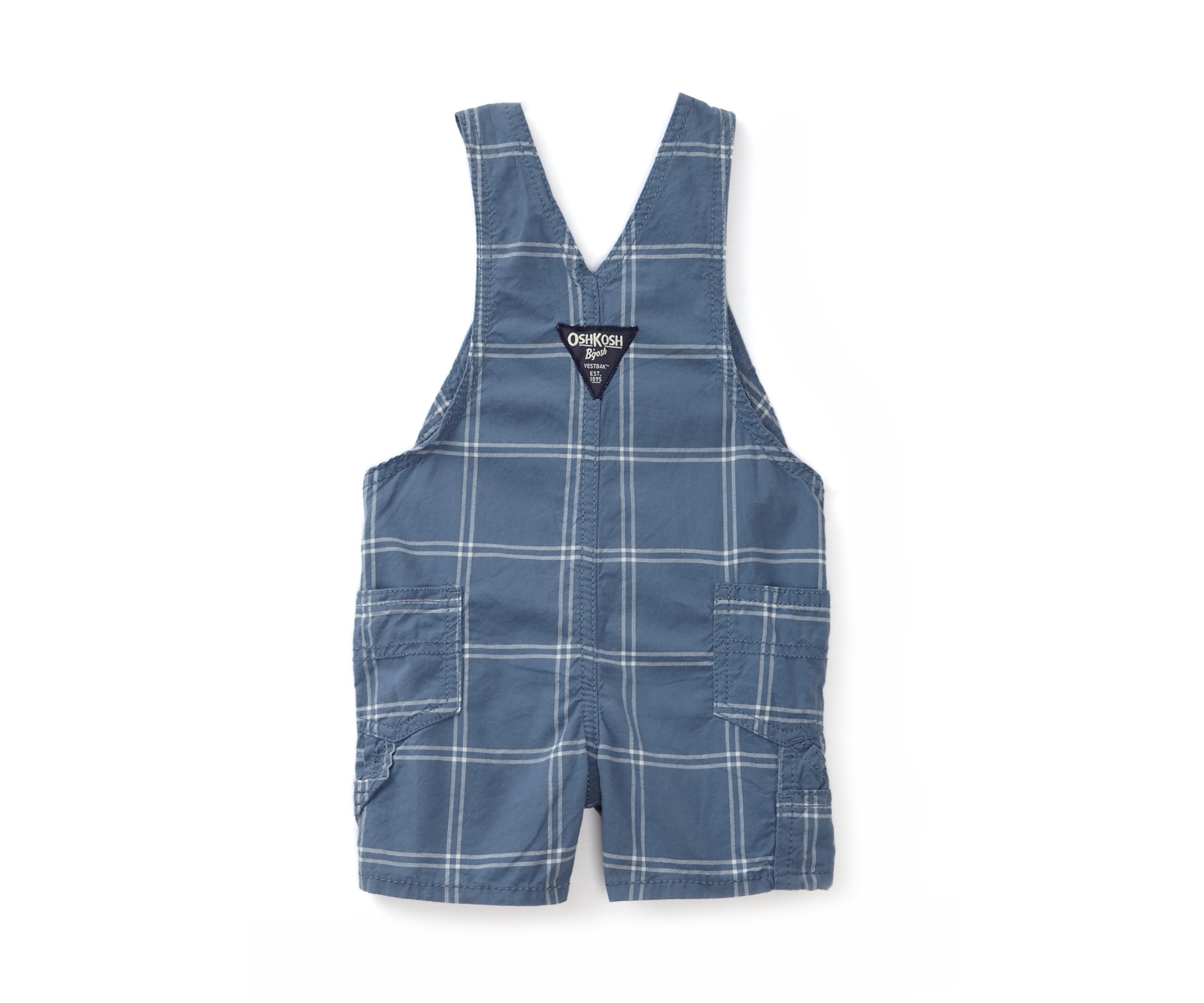Baby Boys Windowpane Printed Woven Shortall