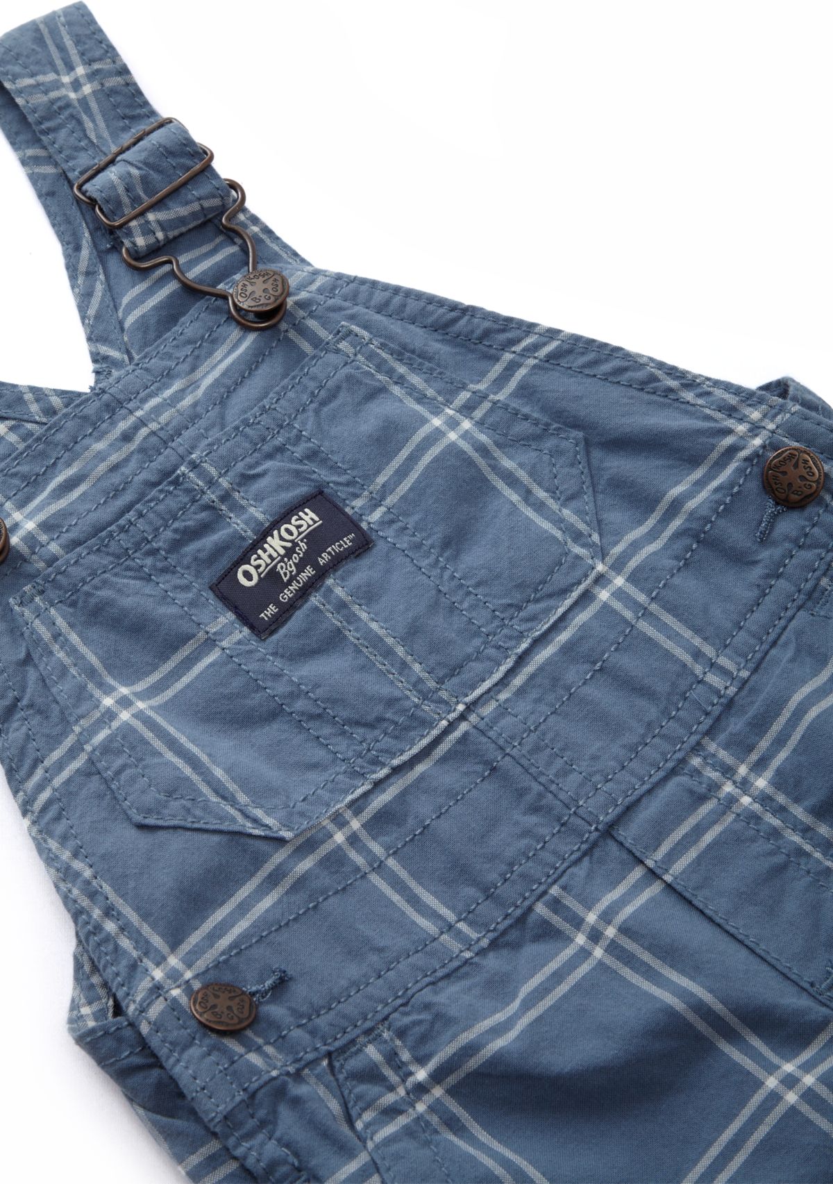 Baby Boys Windowpane Printed Woven Shortall