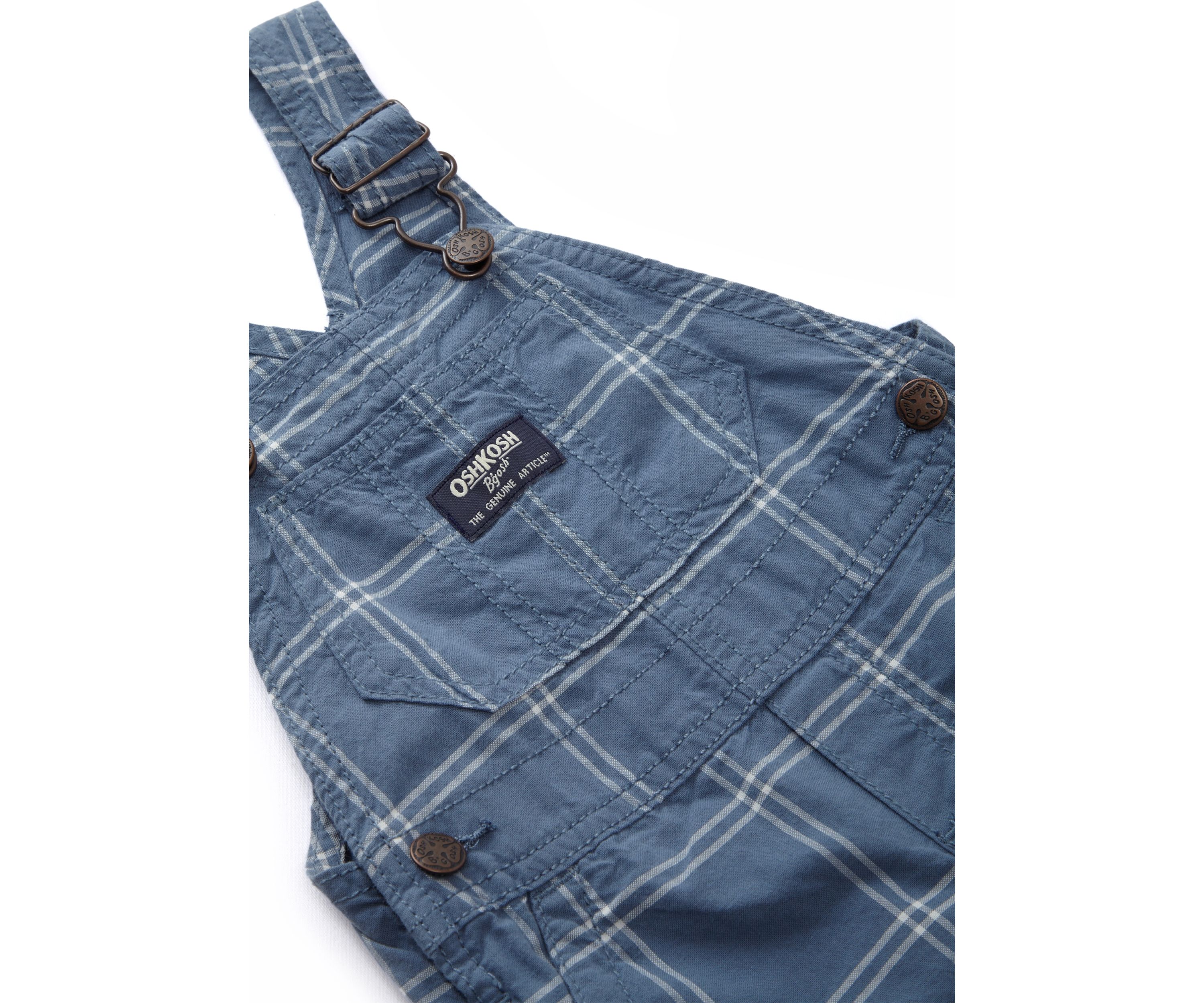 Baby Boys Windowpane Printed Woven Shortall