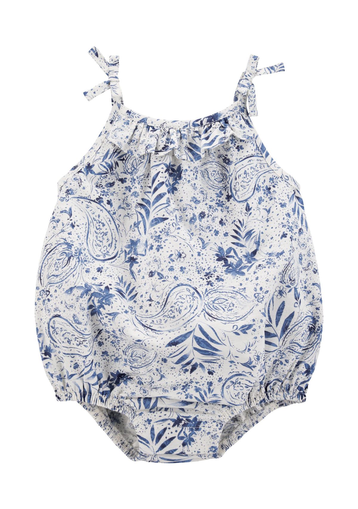 Baby Girls Woven Bubble Romper