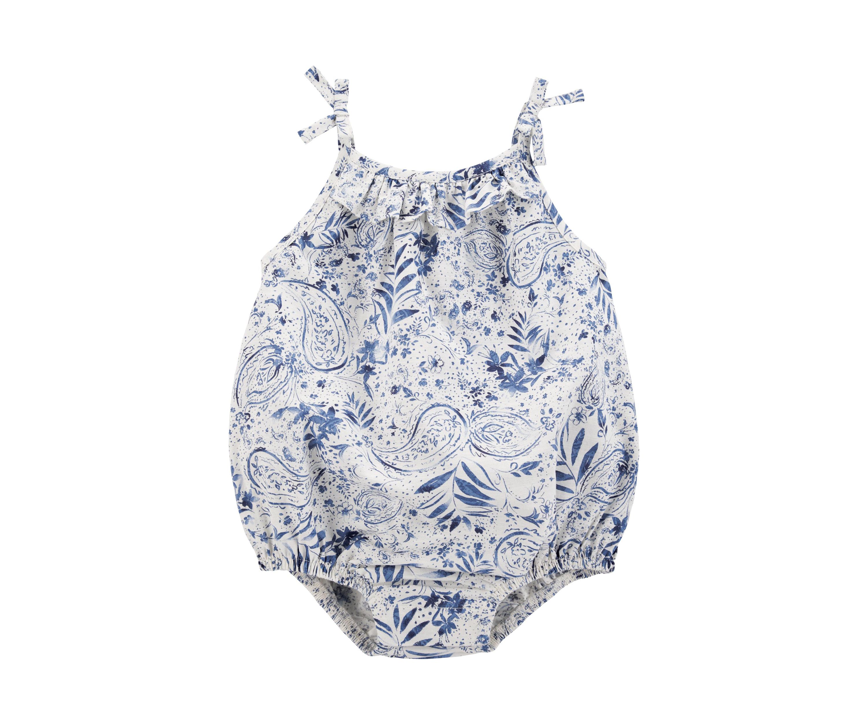 Baby Girls Woven Bubble Romper