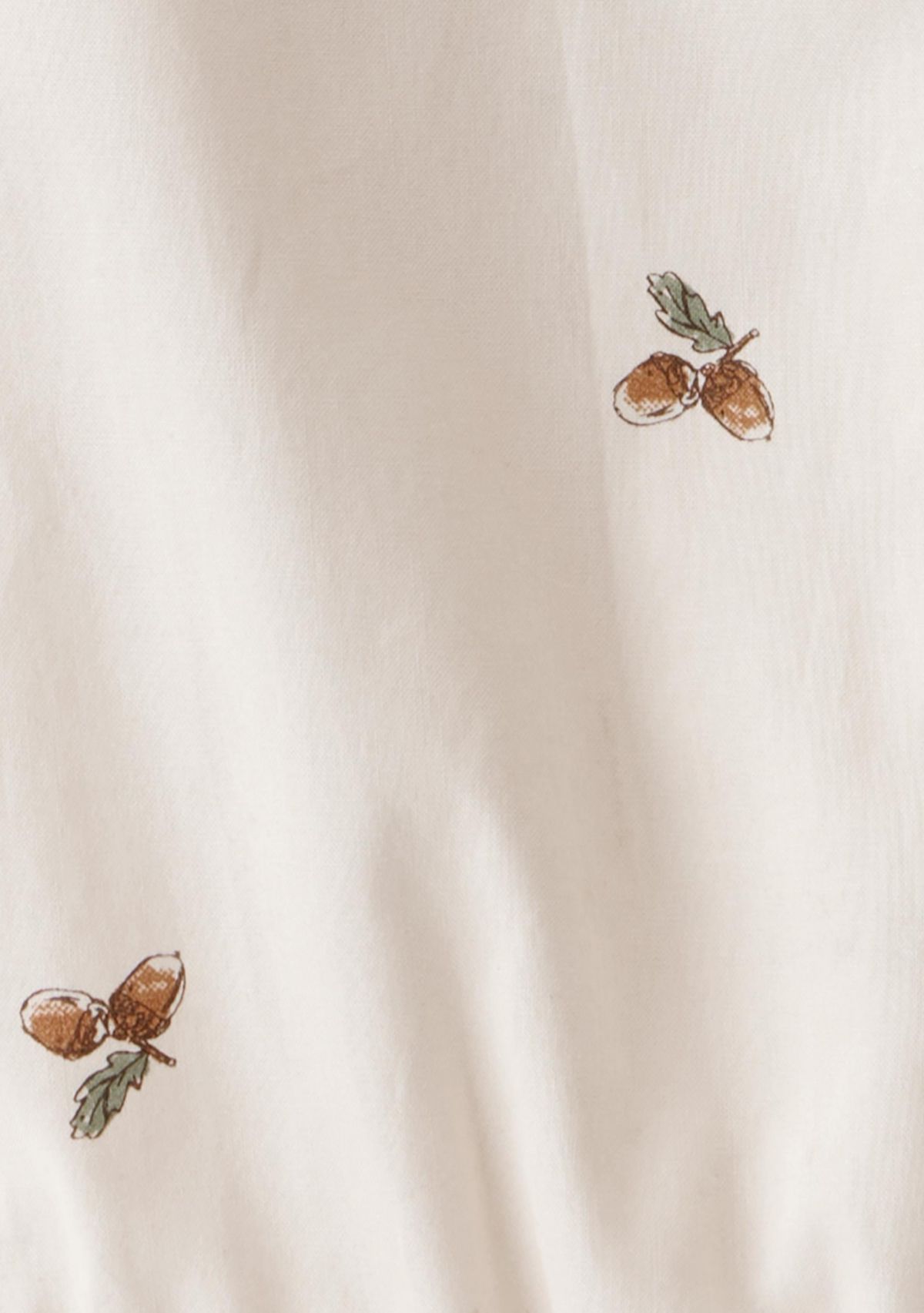 Baby Boys Poplin Acorn Print Long-Sleeve Bodysuit