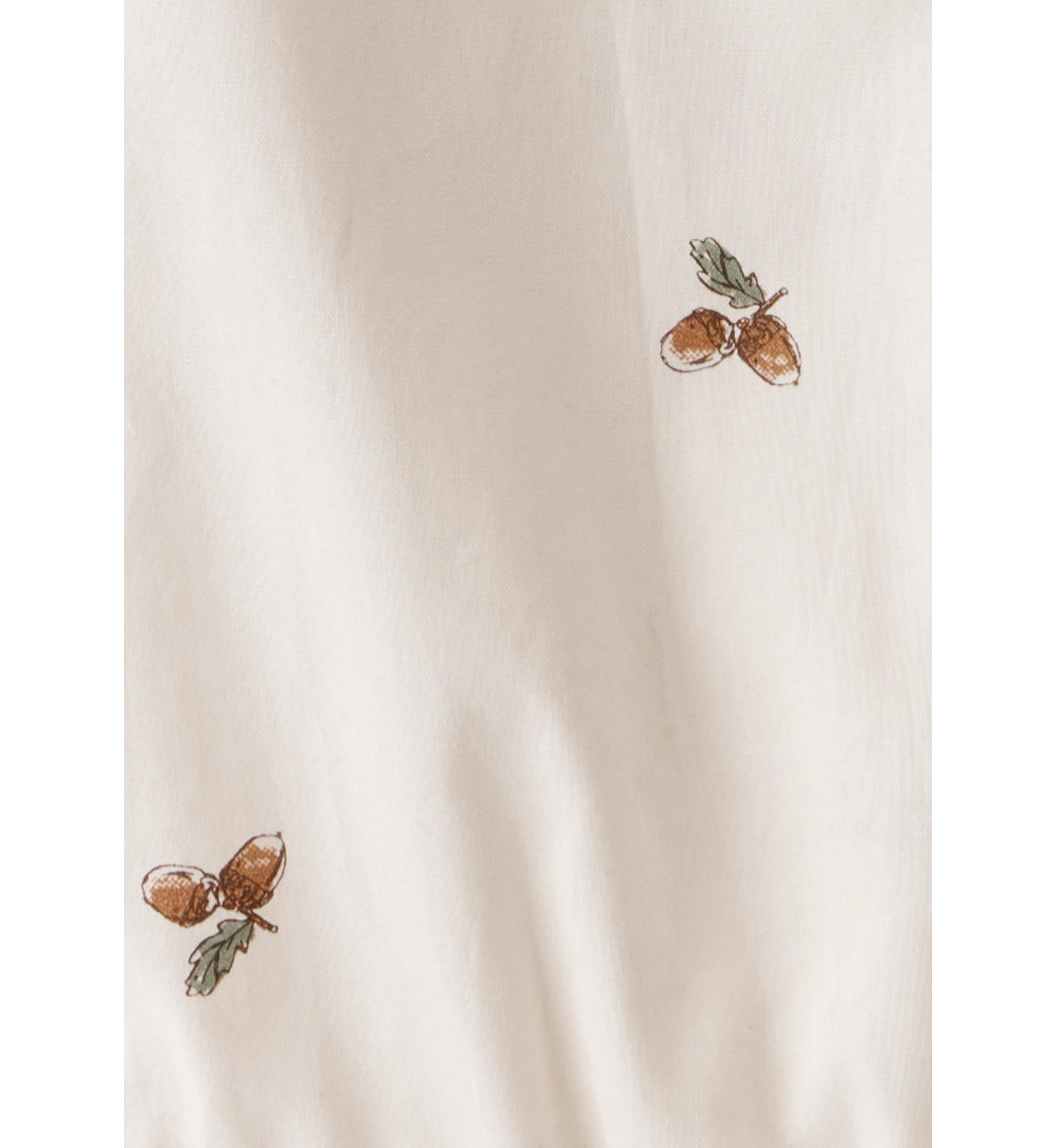 Baby Boys Poplin Acorn Print Long-Sleeve Bodysuit