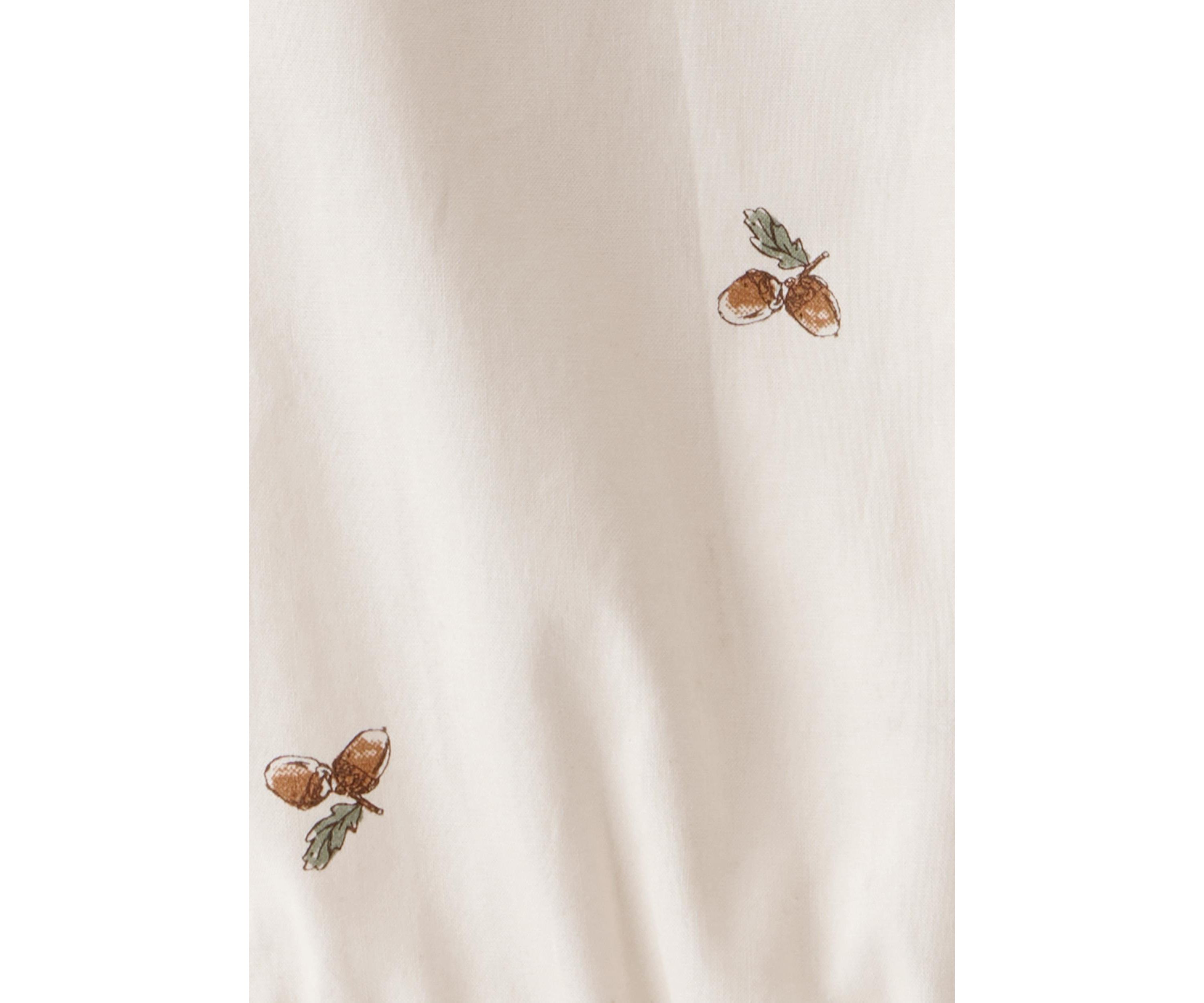Baby Boys Poplin Acorn Print Long-Sleeve Bodysuit