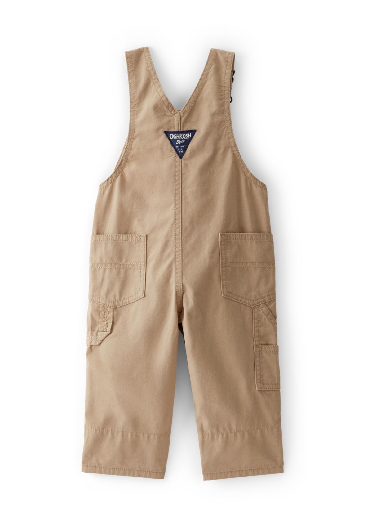 Baby Boys Lightweight Plaid-Lined Canvas Overalls