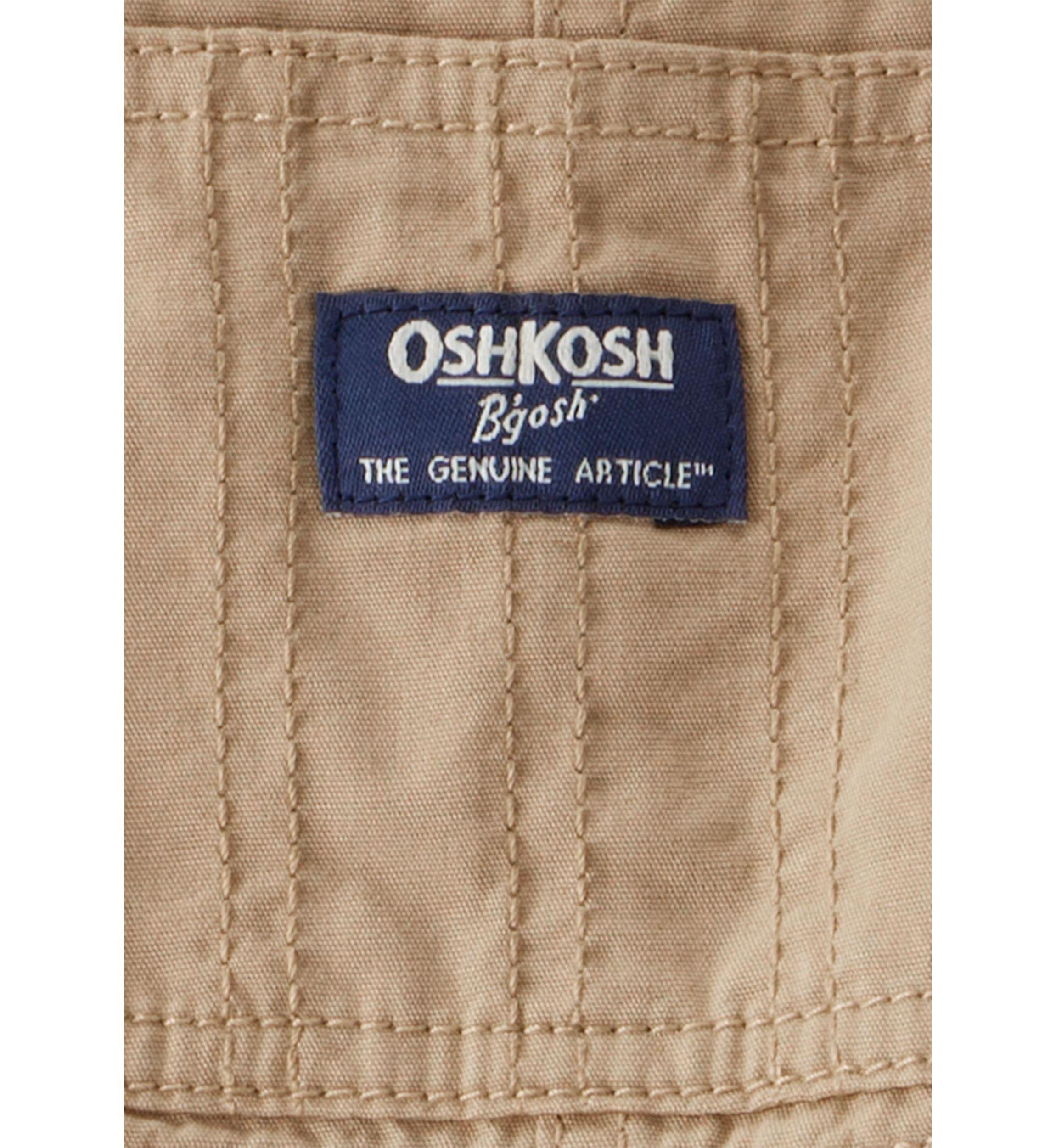 Baby Boys Lightweight Plaid-Lined Canvas Overalls