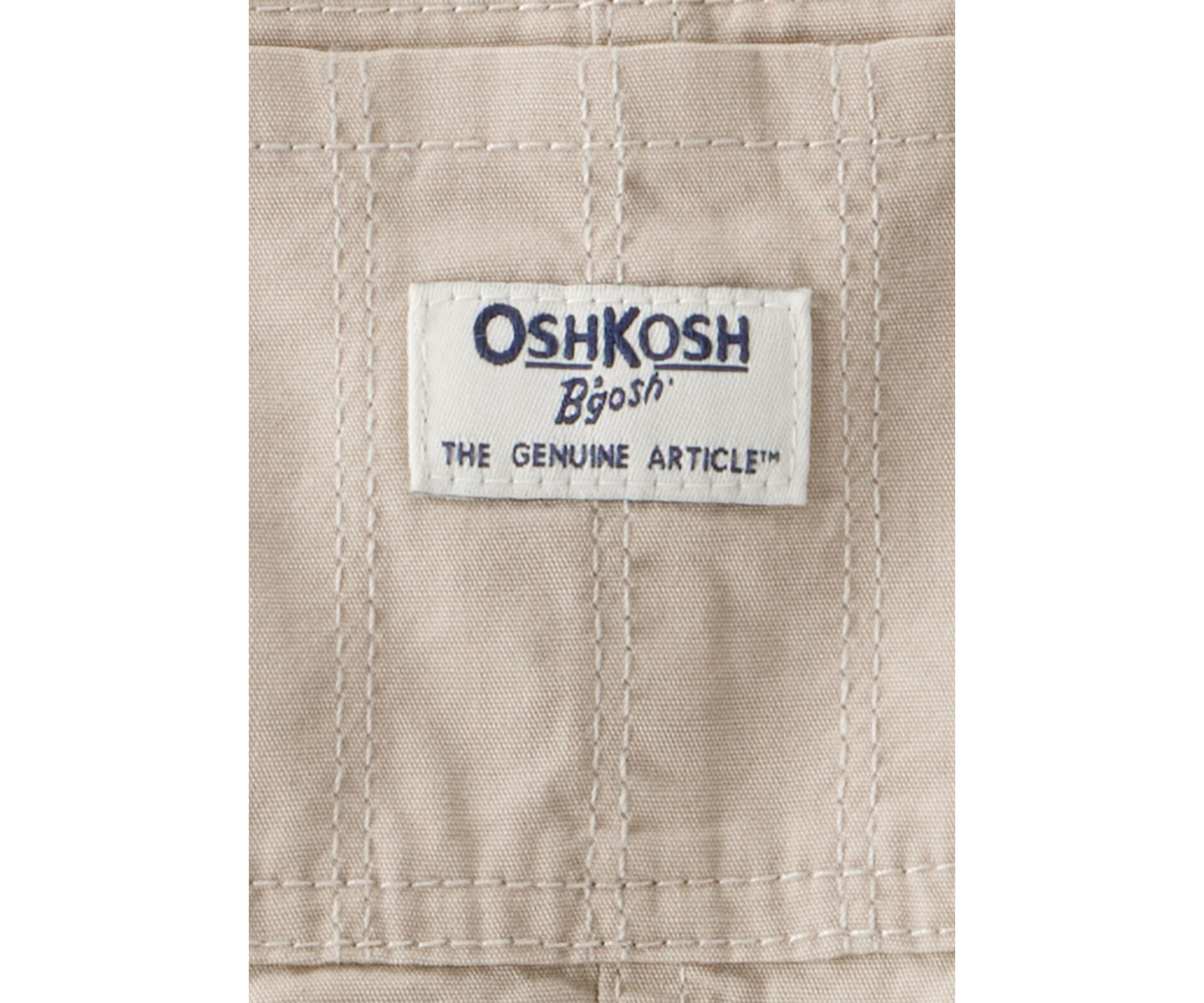 Baby Girls Lightweight Floral-Lined Canvas Overalls