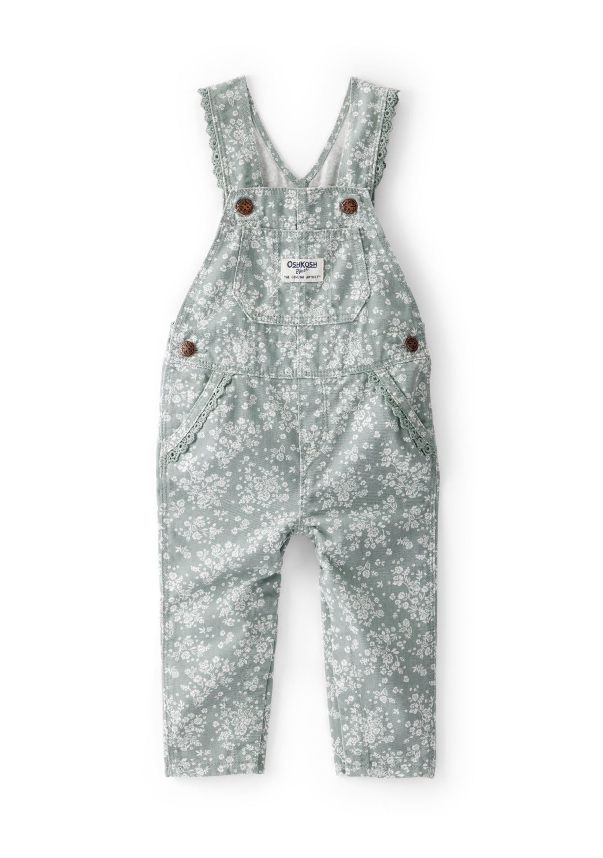 Baby Girls Floral Print Overalls