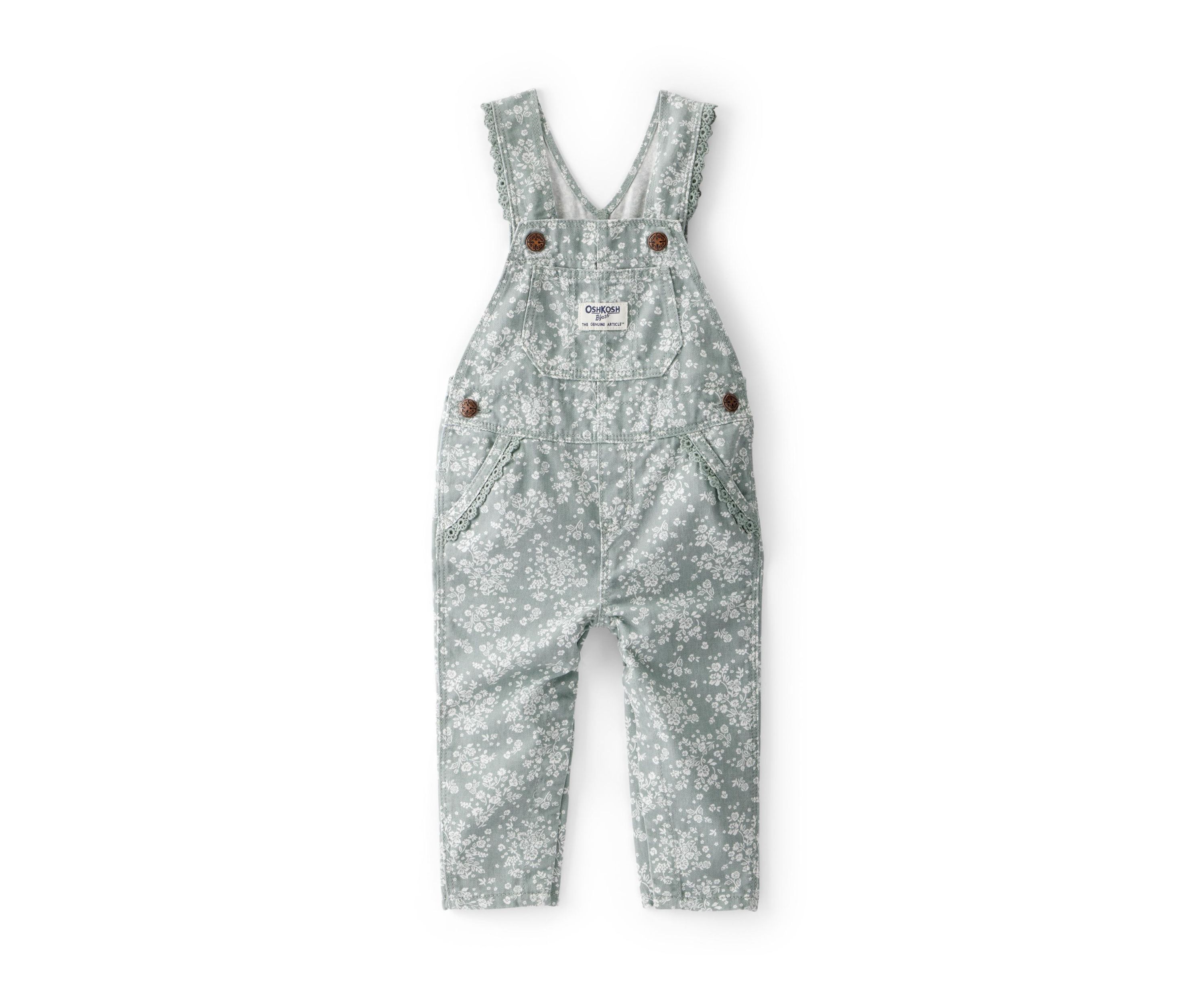 Baby Girls Floral Print Overalls