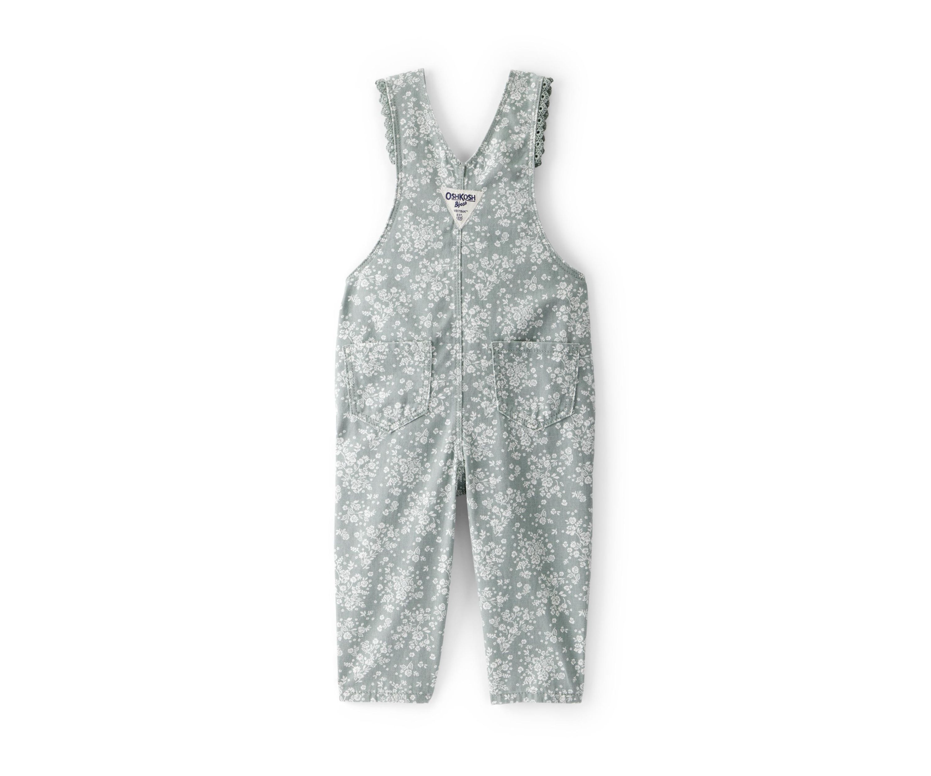 Baby Girls Floral Print Overalls