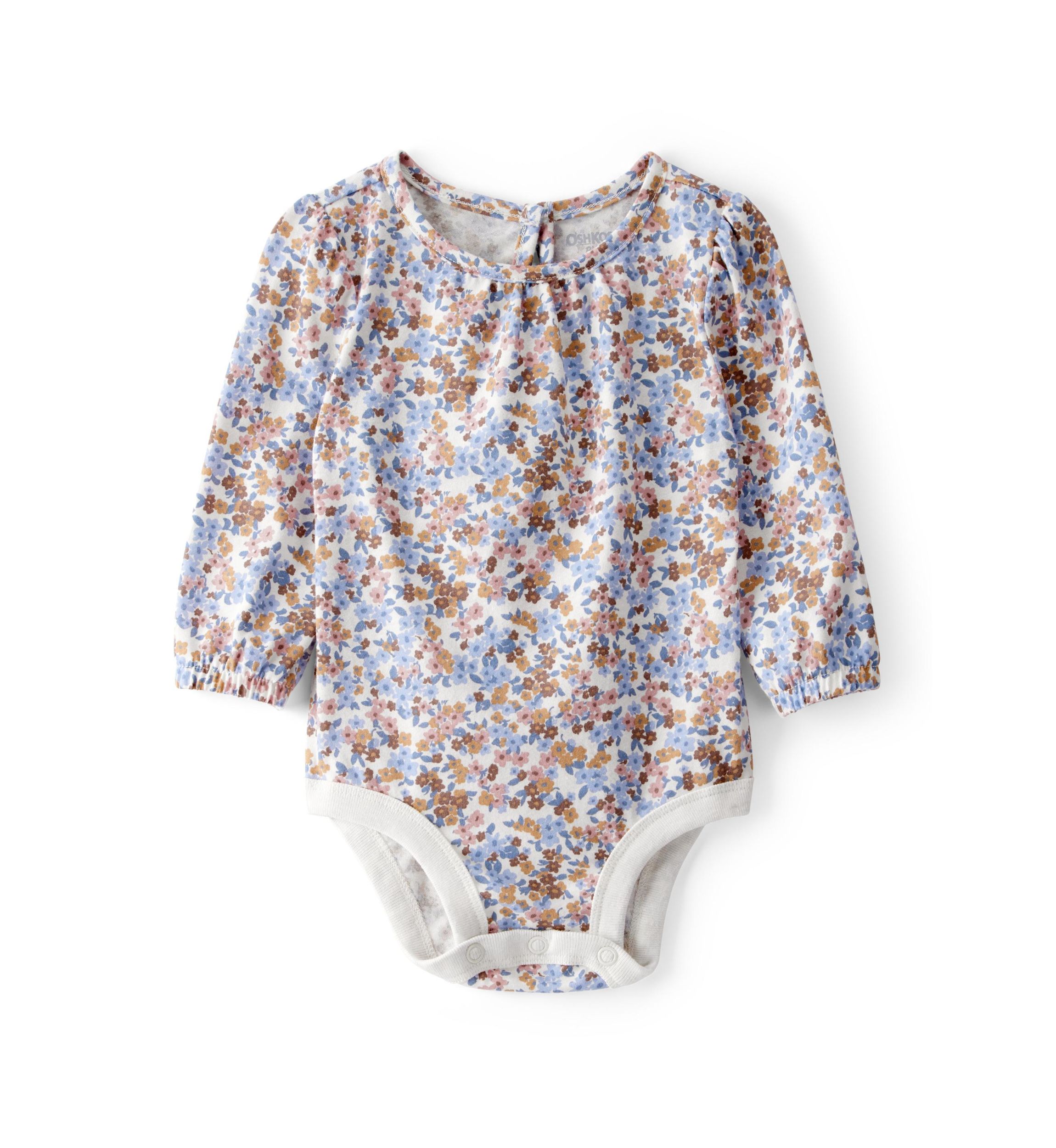 Baby Girls Floral Print Long-Sleeve Bodysuit