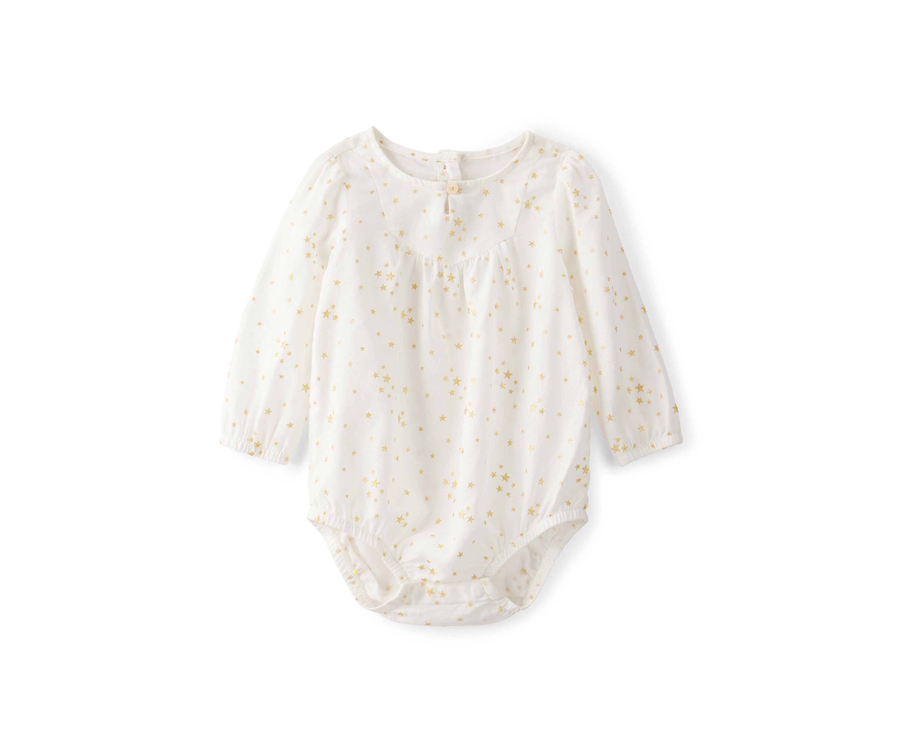 Baby Girls Star Print Cotton Long-Sleeve Fashion Bodysuit 
