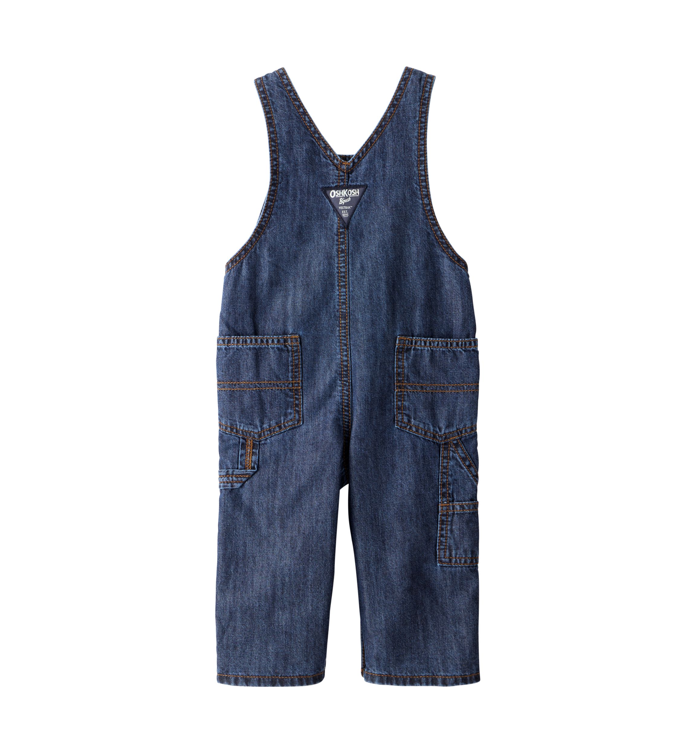 Baby Boys Buffalo Print Cotton Sleeveless Overalls 