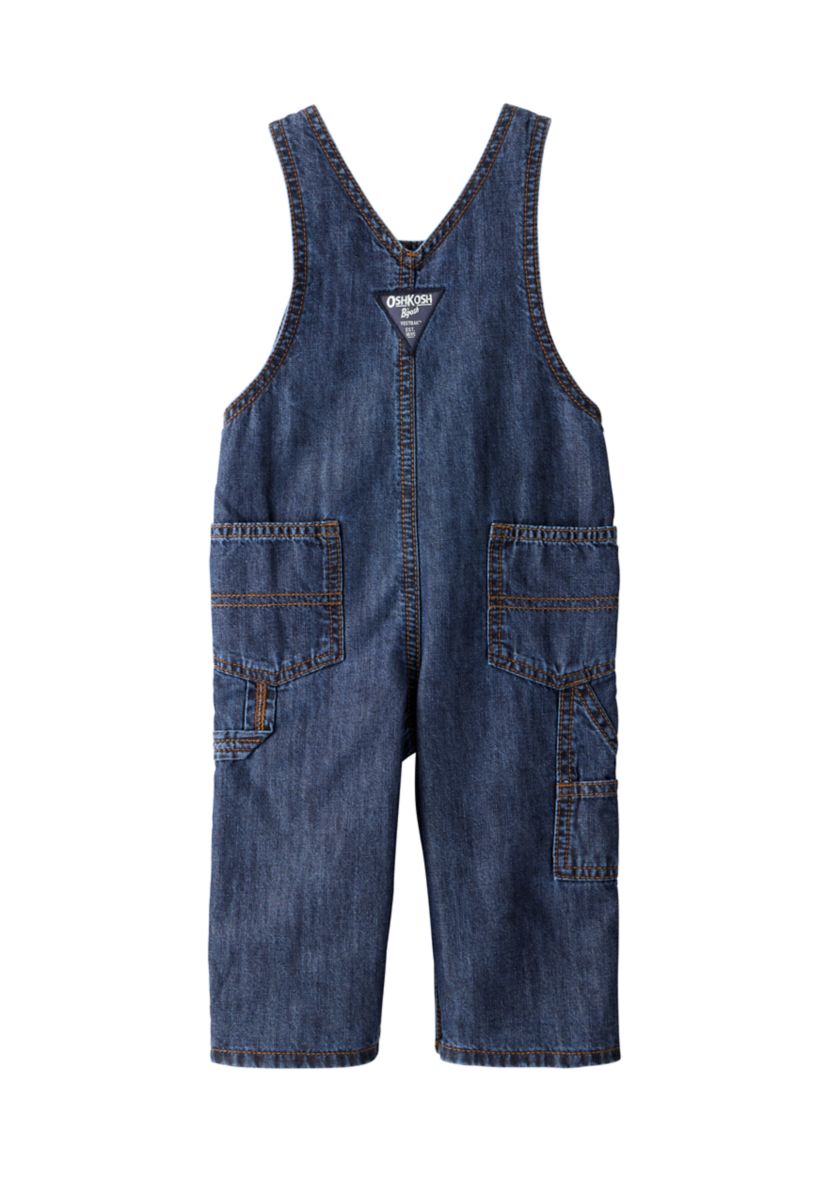 Baby Boys Buffalo Print Cotton Sleeveless Overalls 