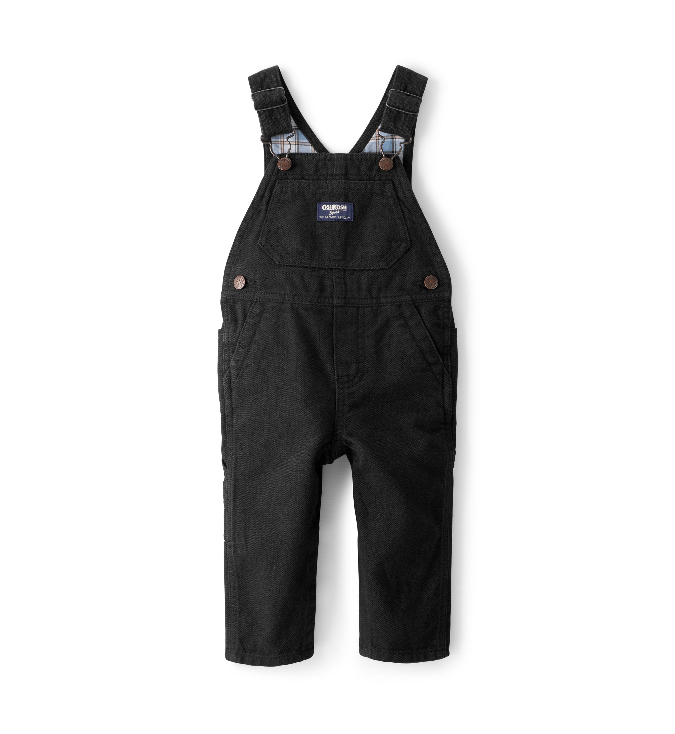 Baby Boys Herringbone Cotton Sleeveless Overalls 