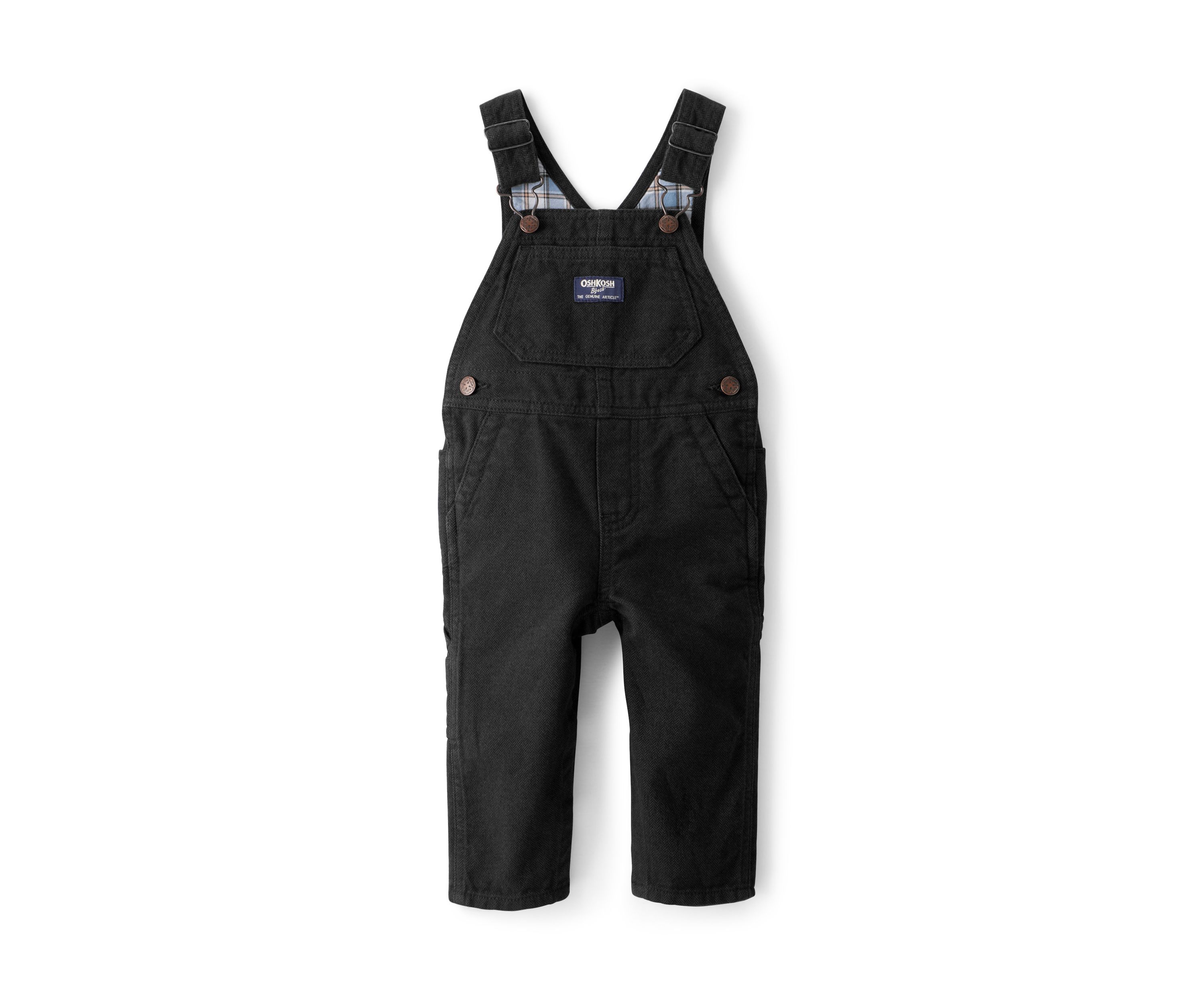 Baby Boys Herringbone Cotton Sleeveless Overalls 