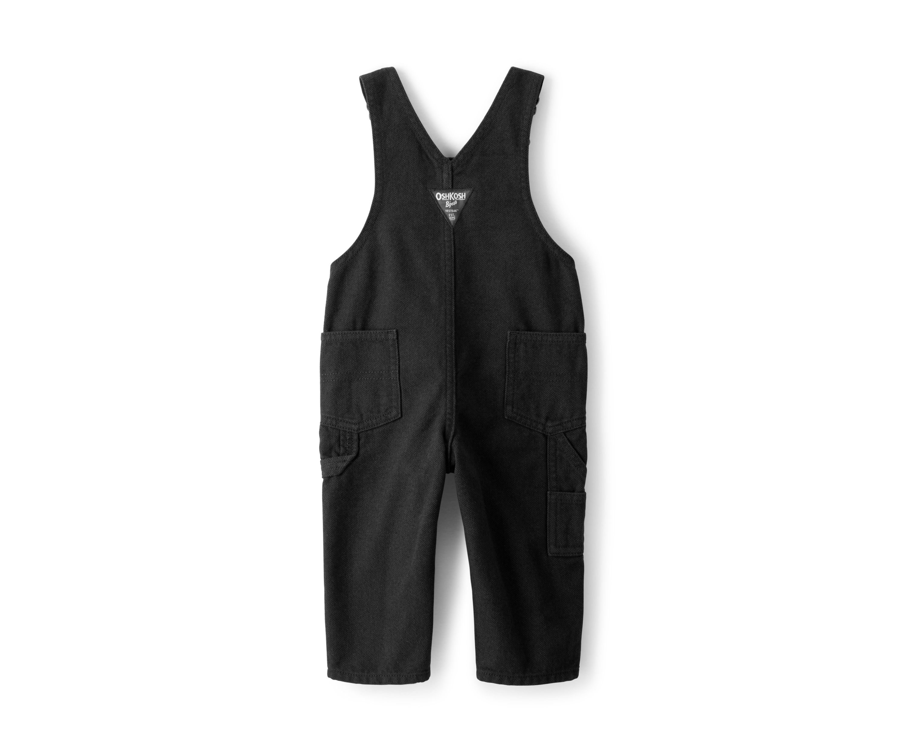 Baby Boys Herringbone Cotton Sleeveless Overalls 