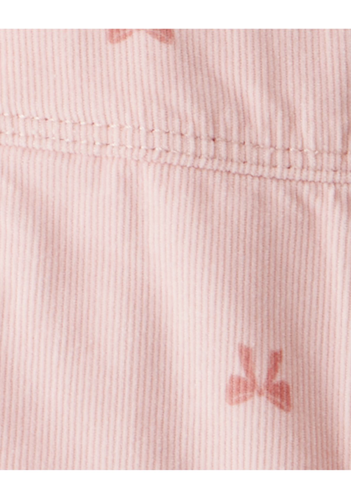 Baby Girls Bow Print Corduroy Sleeveless Overalls