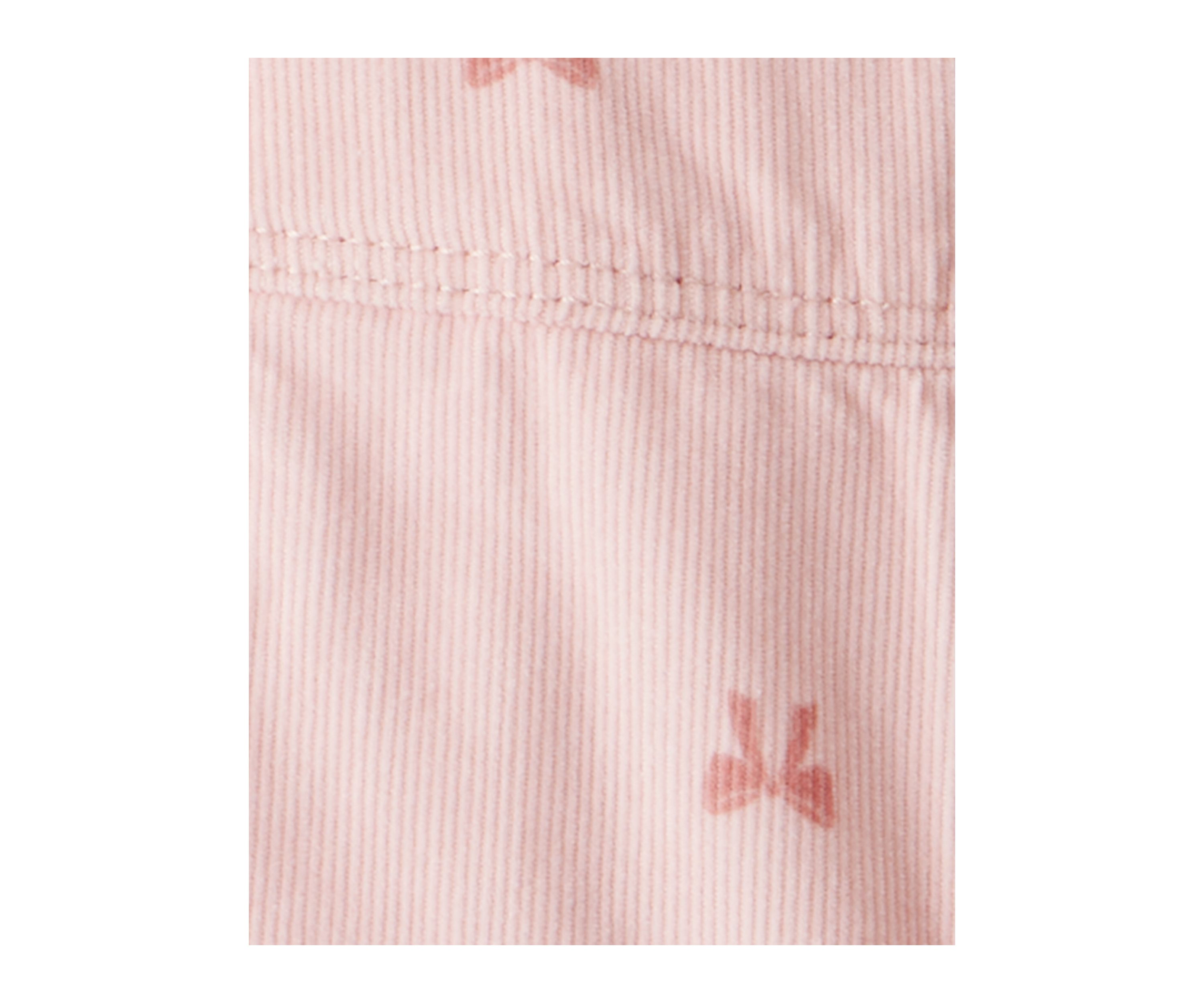 Baby Girls Bow Print Corduroy Sleeveless Overalls