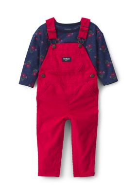 OshKosh B'gosh Baby Girls Jersey Top and Cotton Corduroy Overall Set