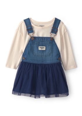 OshKosh B'gosh Baby Girls Shirt and Denim Dress Set, 18 Months