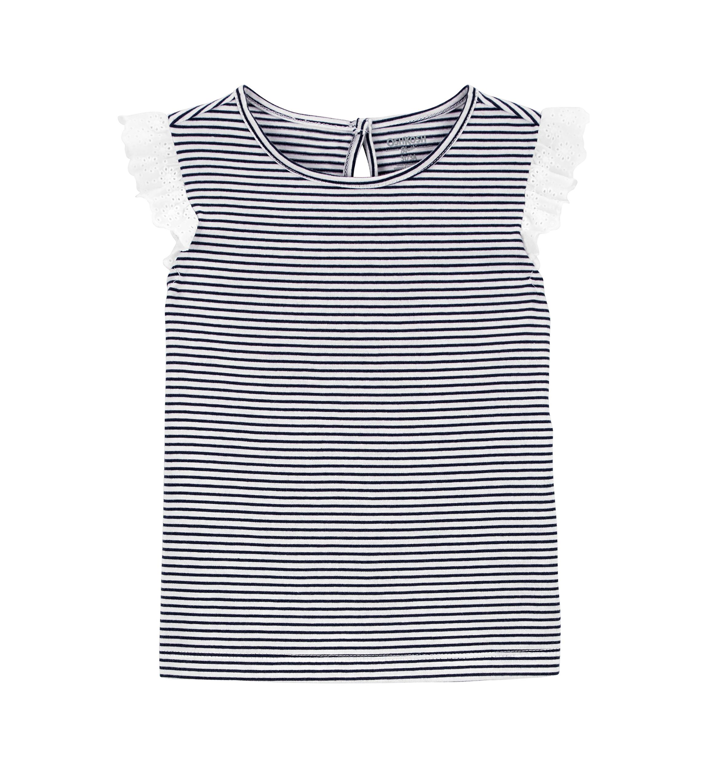 Baby Girls Flutter Sleeve Striped Top
