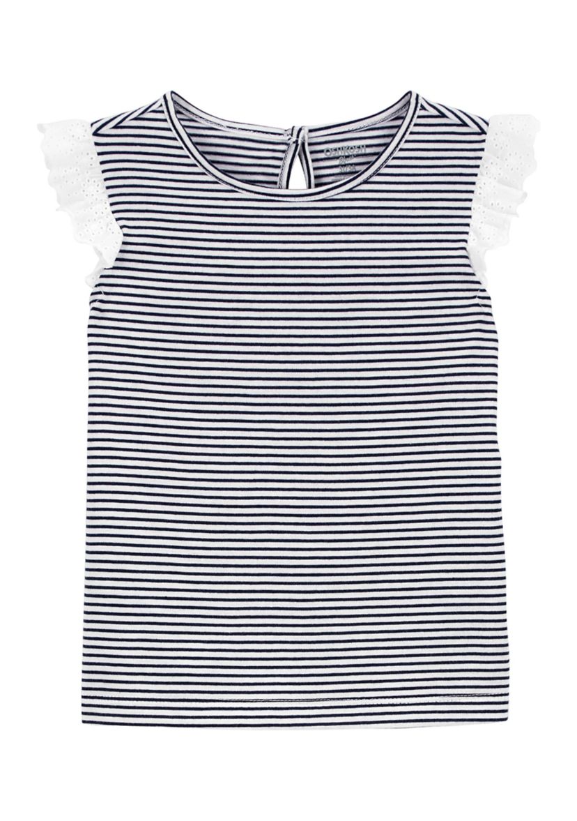 Baby Girls Flutter Sleeve Striped Top