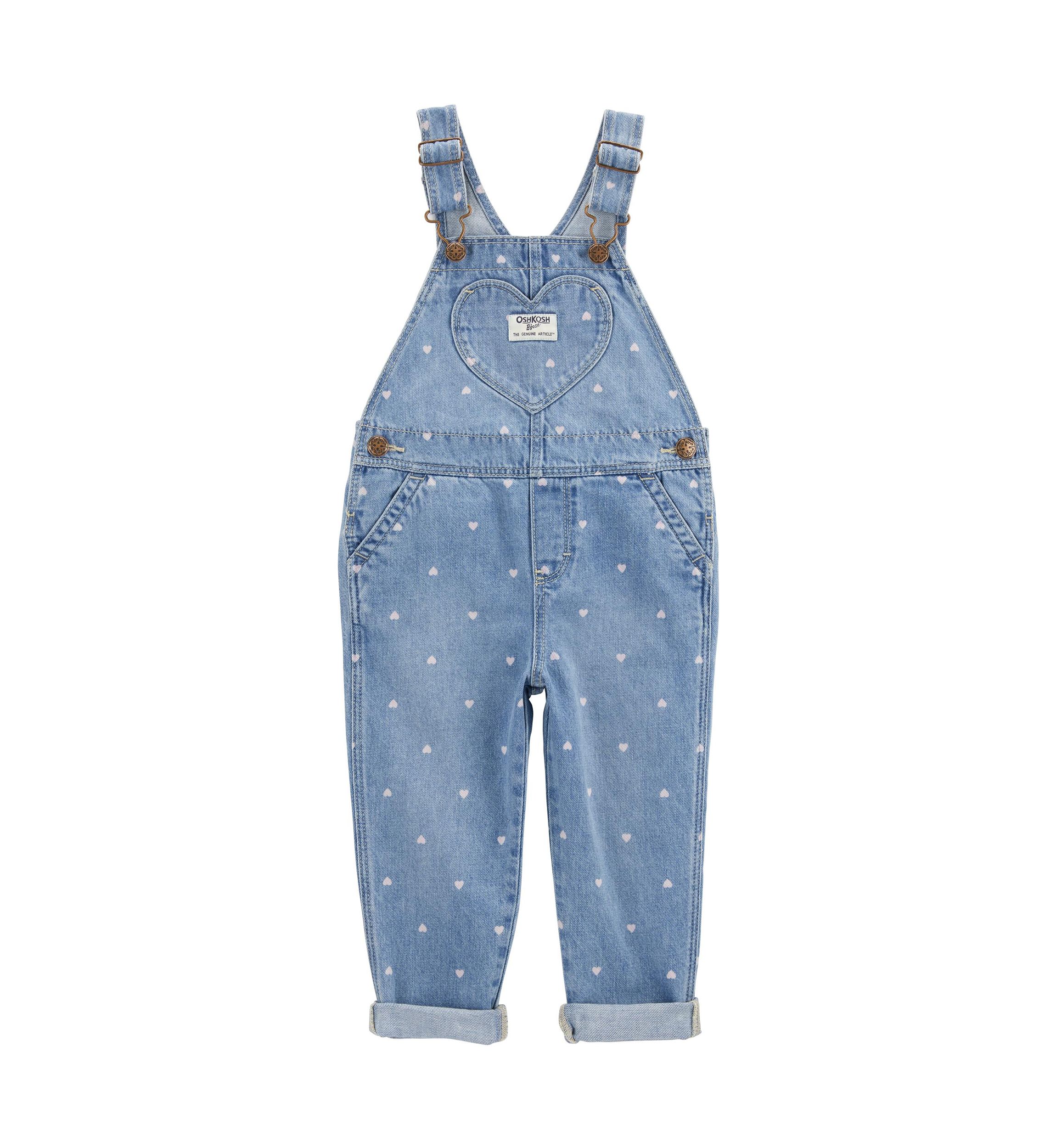 Toddler Girls Heart Overalls