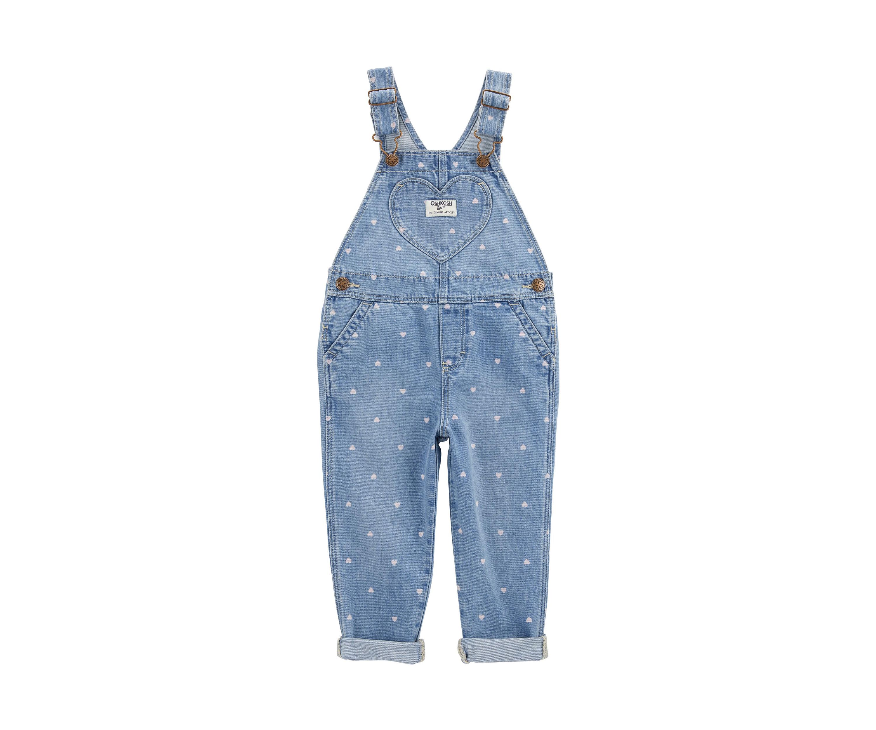 Toddler Girls Heart Overalls