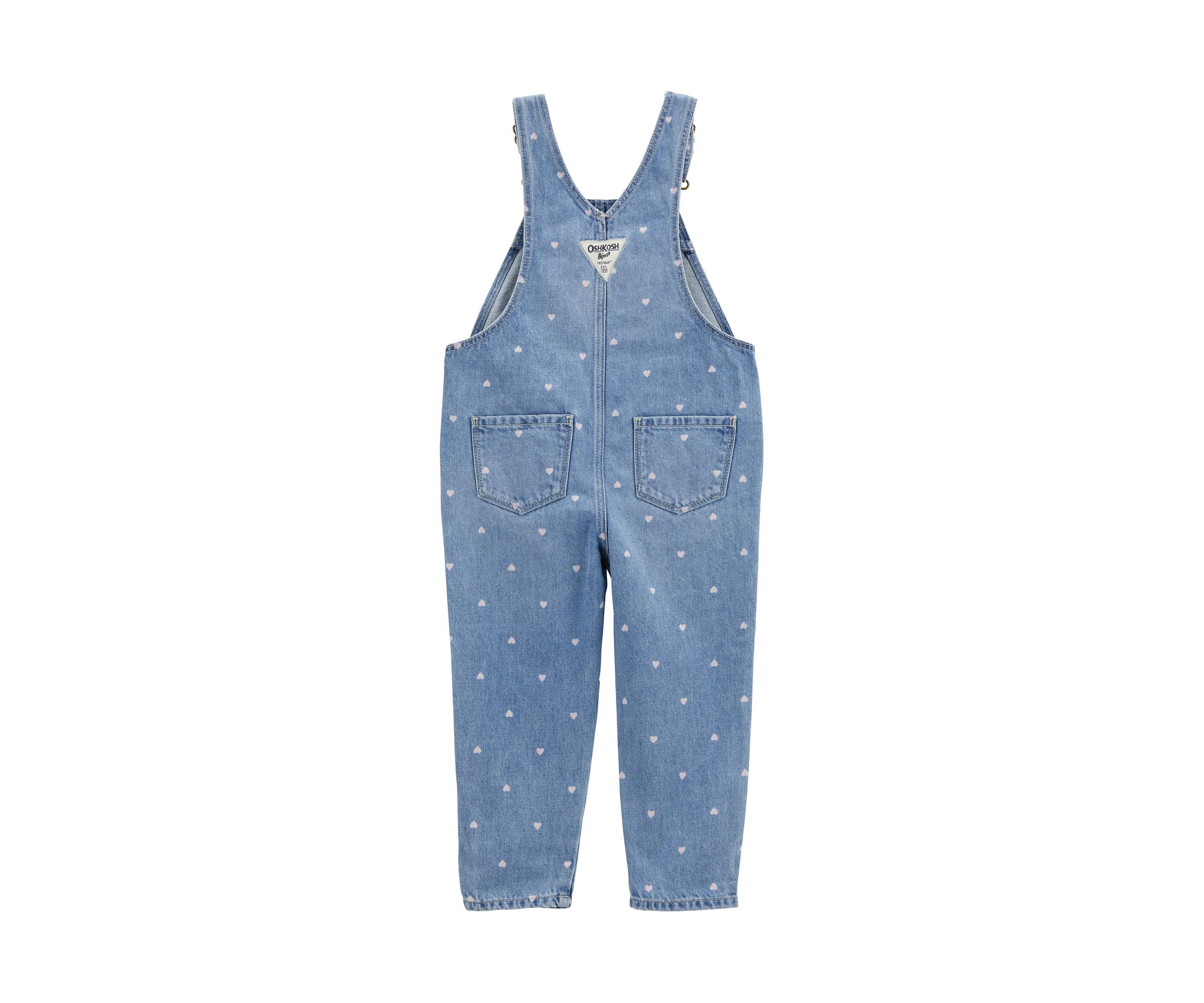 Toddler Girls Heart Overalls