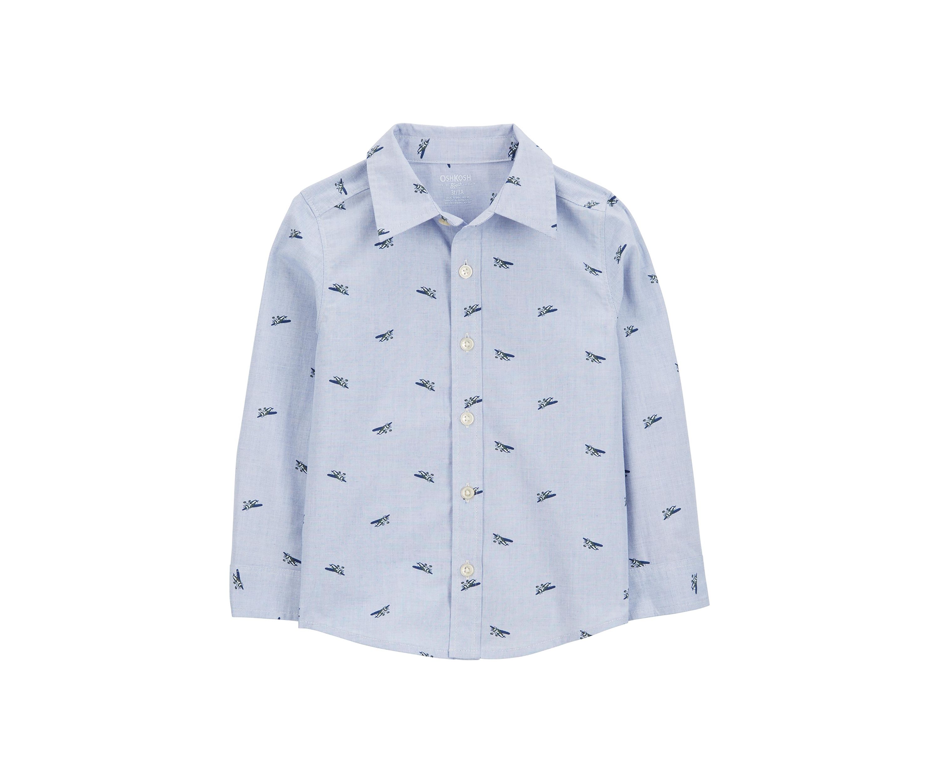 Toddler Boys Long Sleeve Woven Top