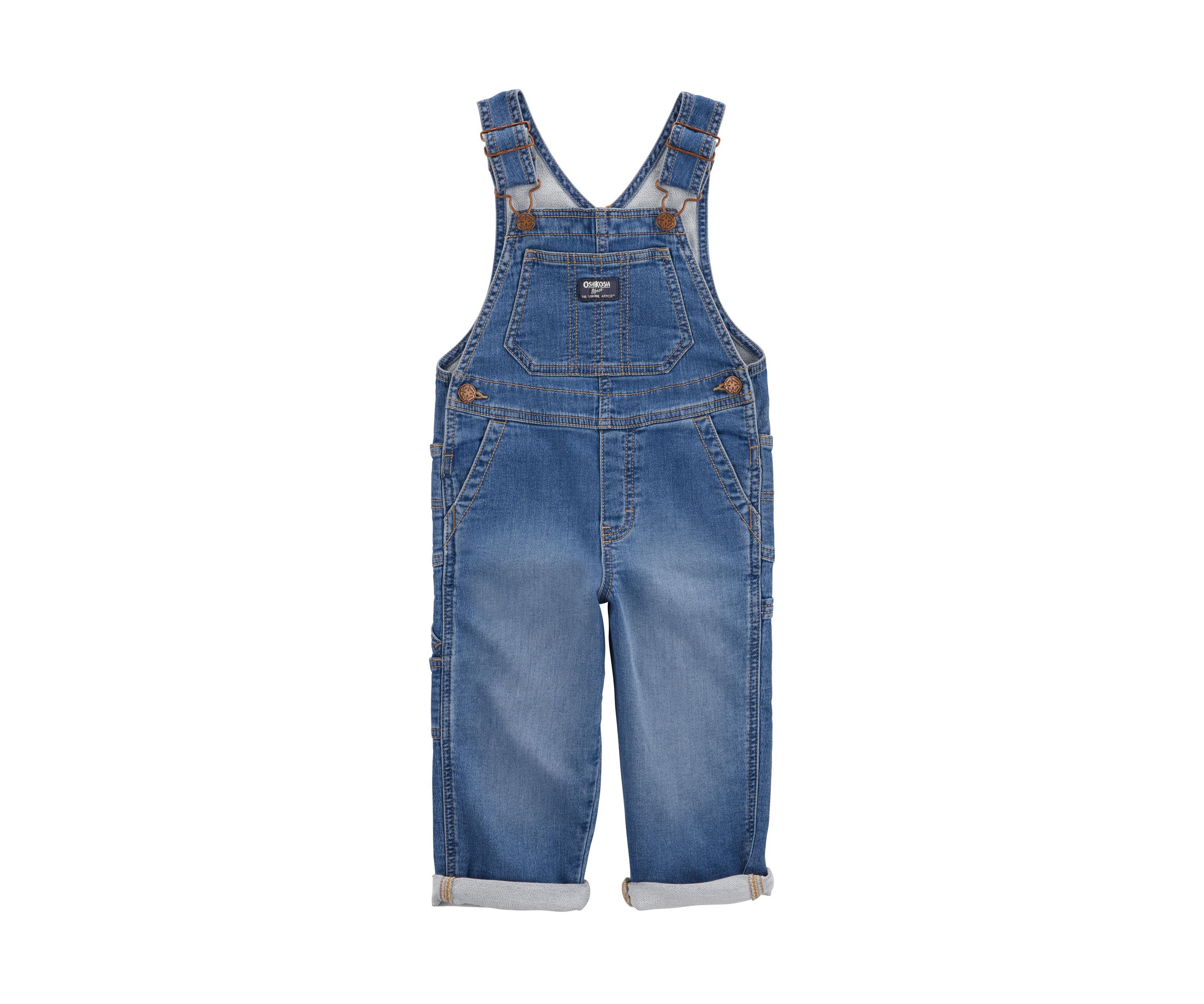 Toddler Boys Knit Denim Overalls