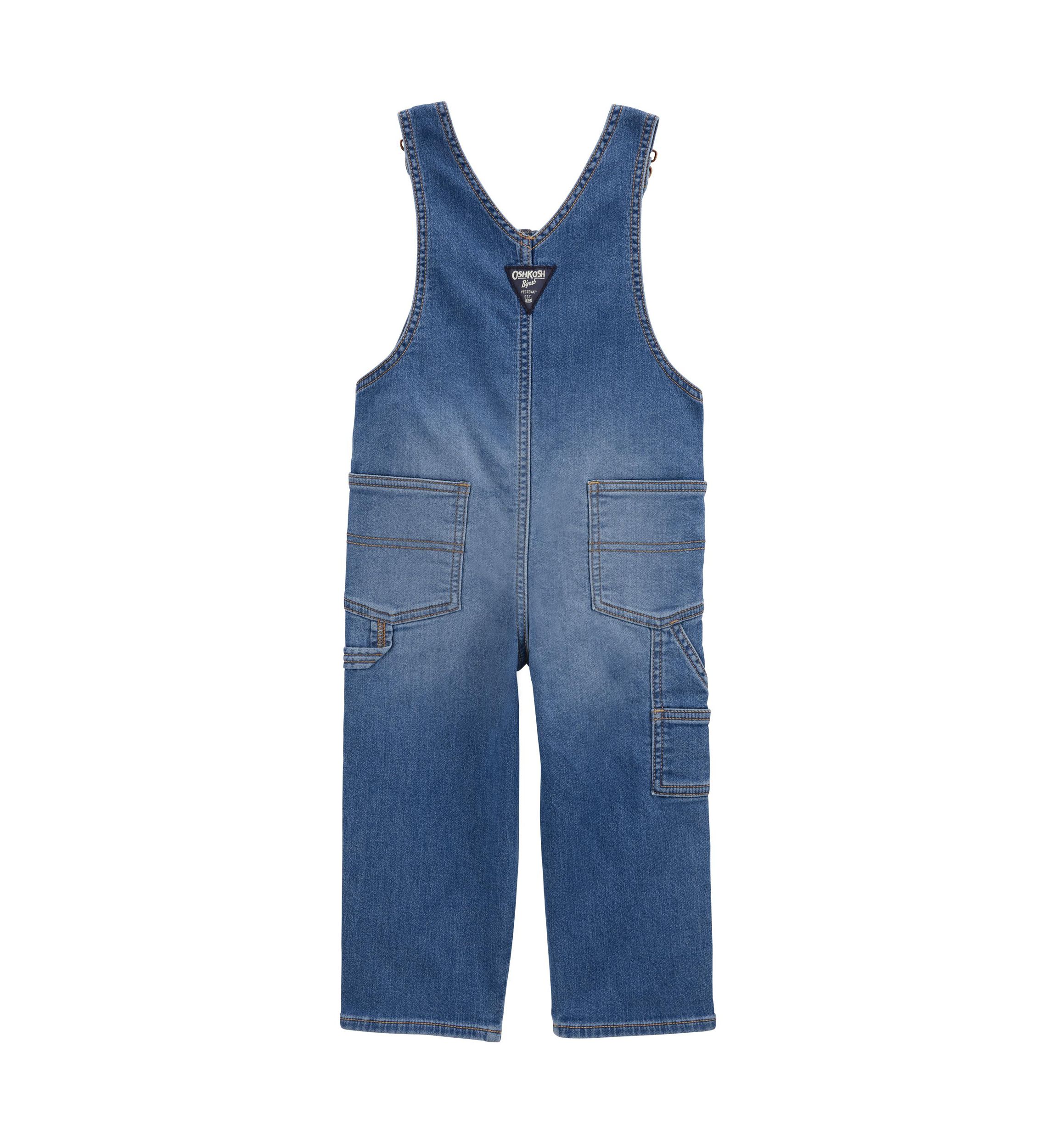 Toddler Boys Knit Denim Overalls