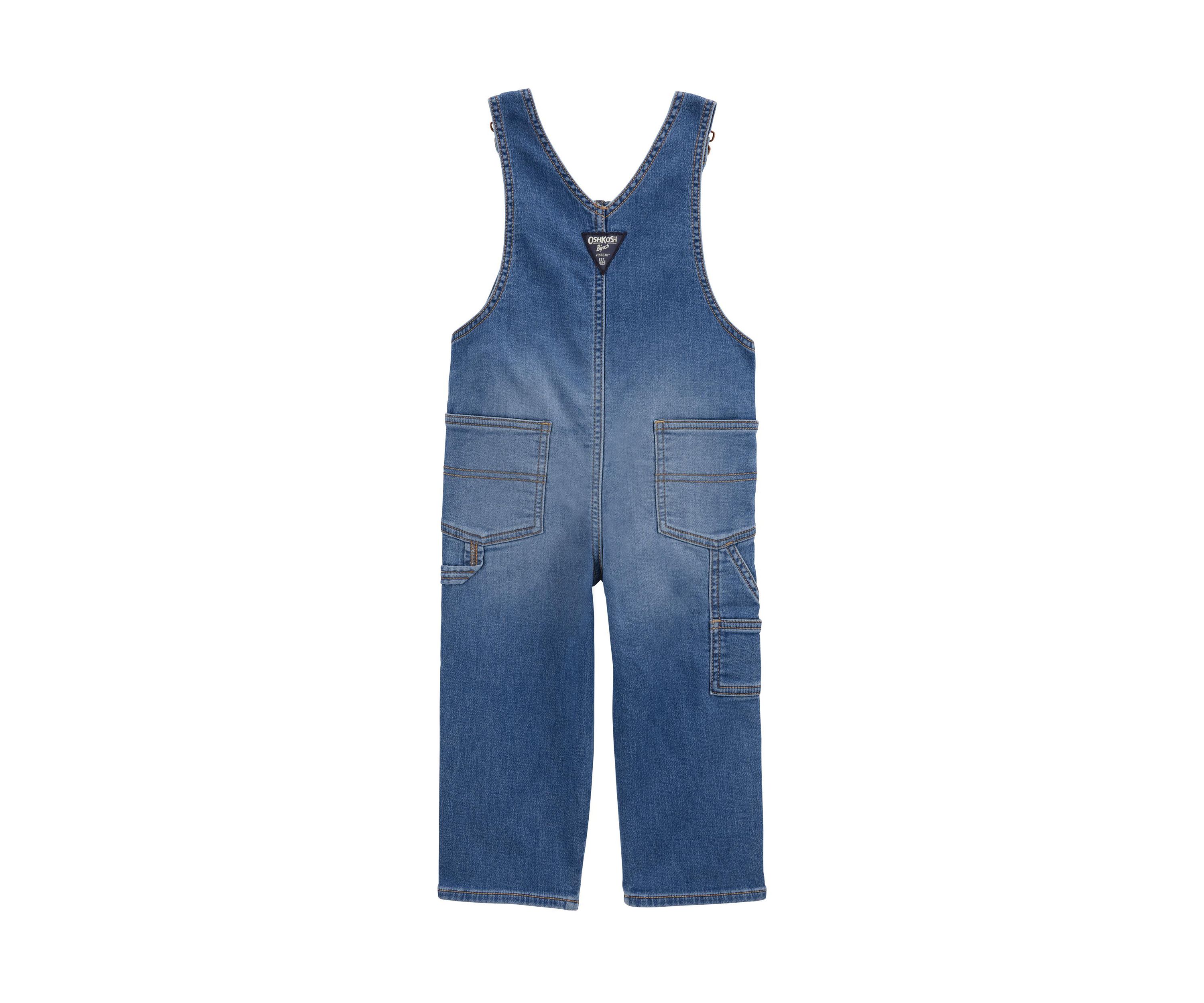 Toddler Boys Knit Denim Overalls