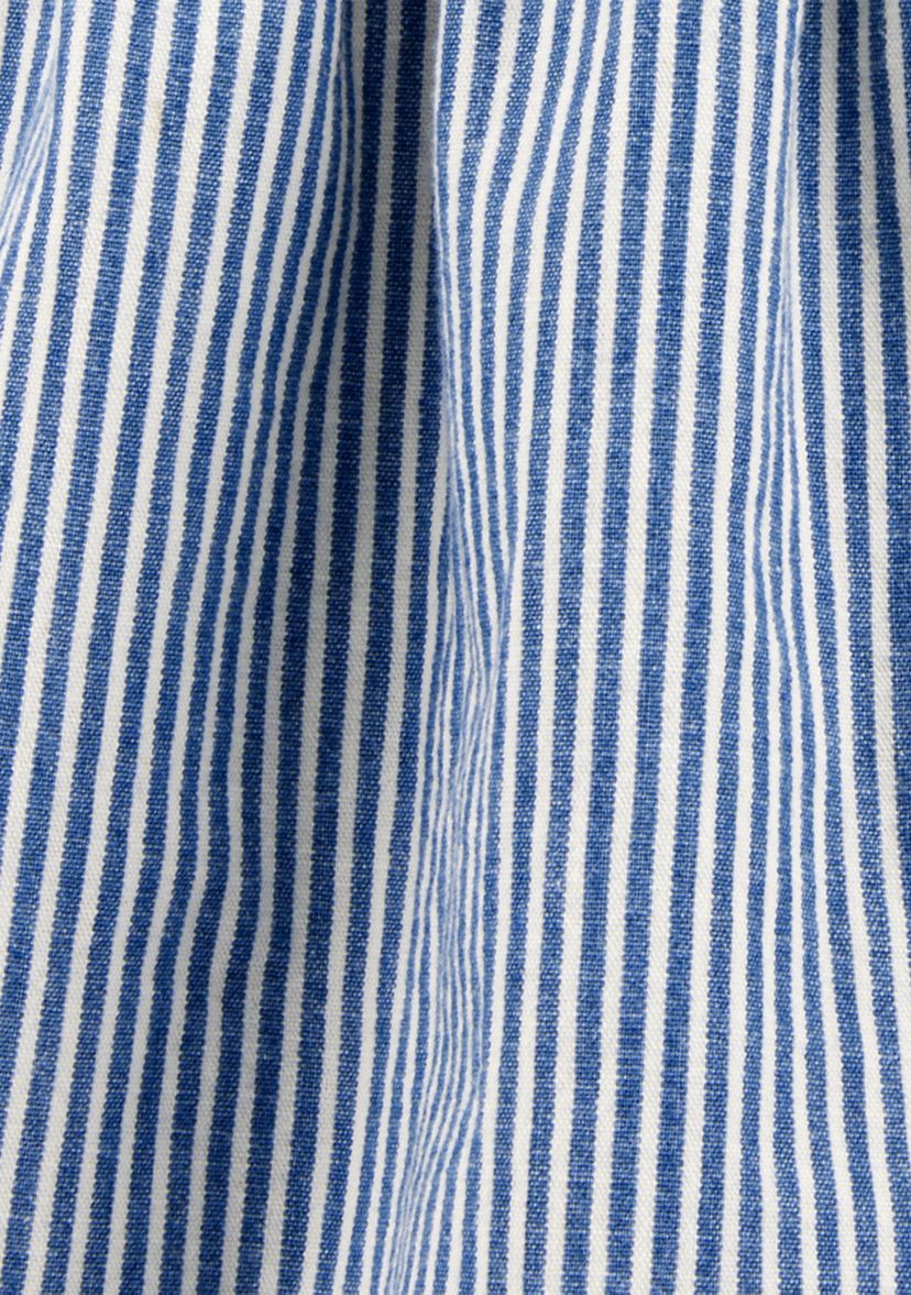 Toddler Girls Striped Cotton Chambray Jumper Dress