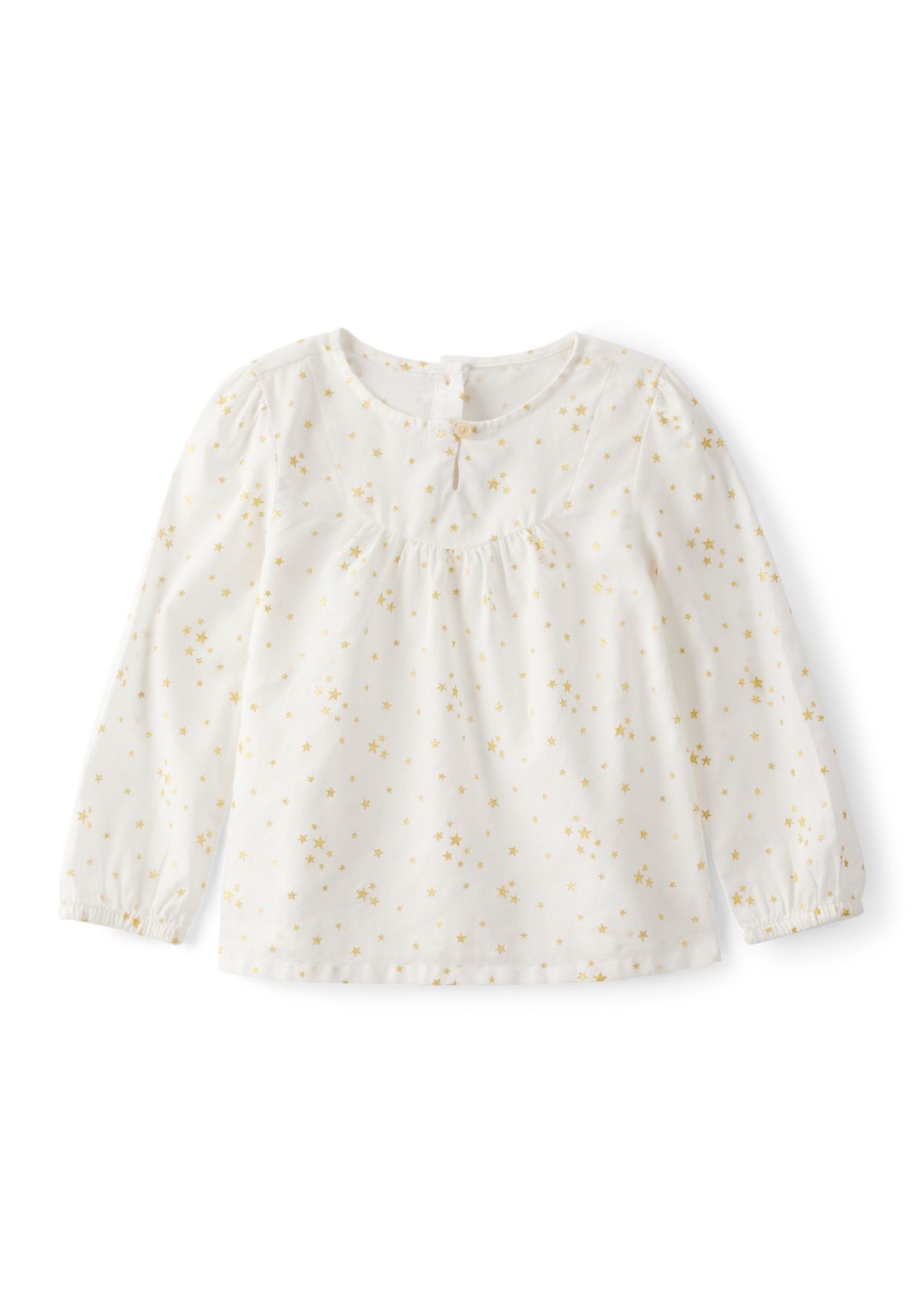 Toddler Girls Star Print Cotton Long-Sleeve Top