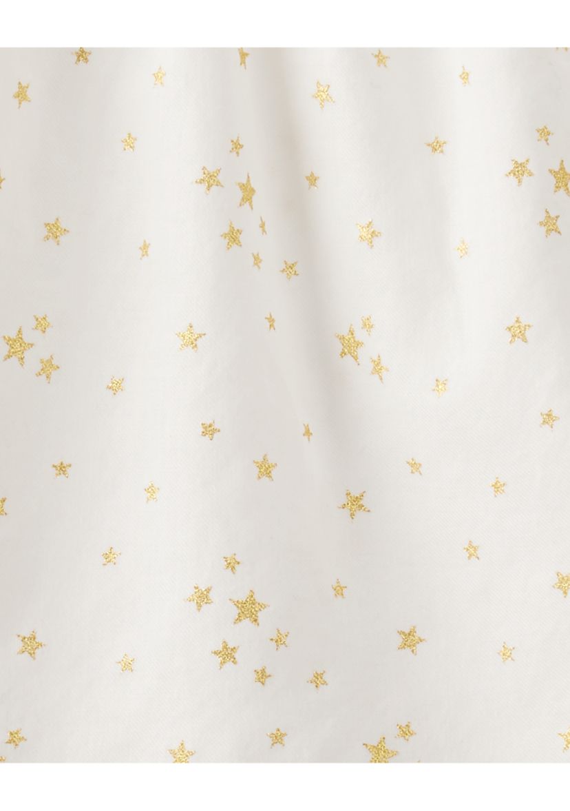 Toddler Girls Star Print Cotton Long-Sleeve Top