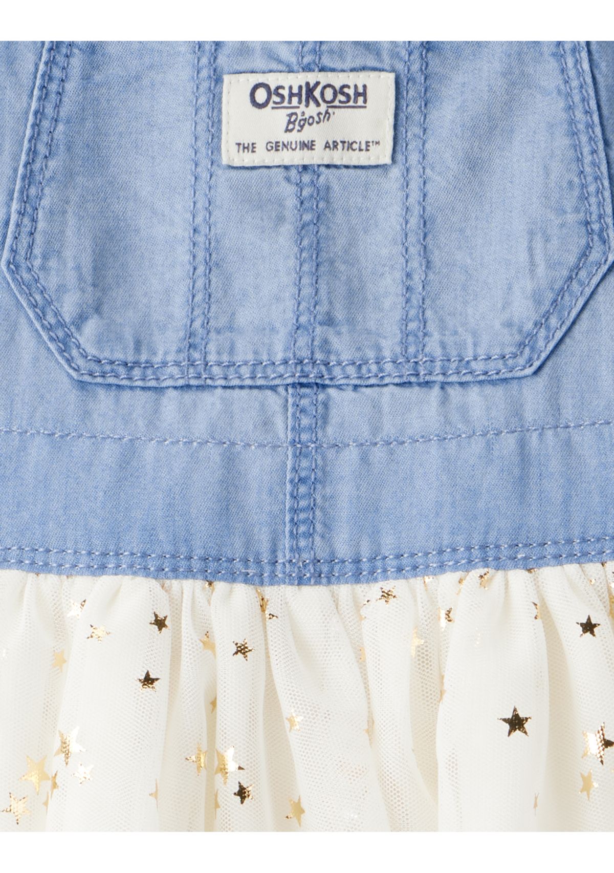 Toddler Girls Chambray Sleeveless Tulle Skirtall